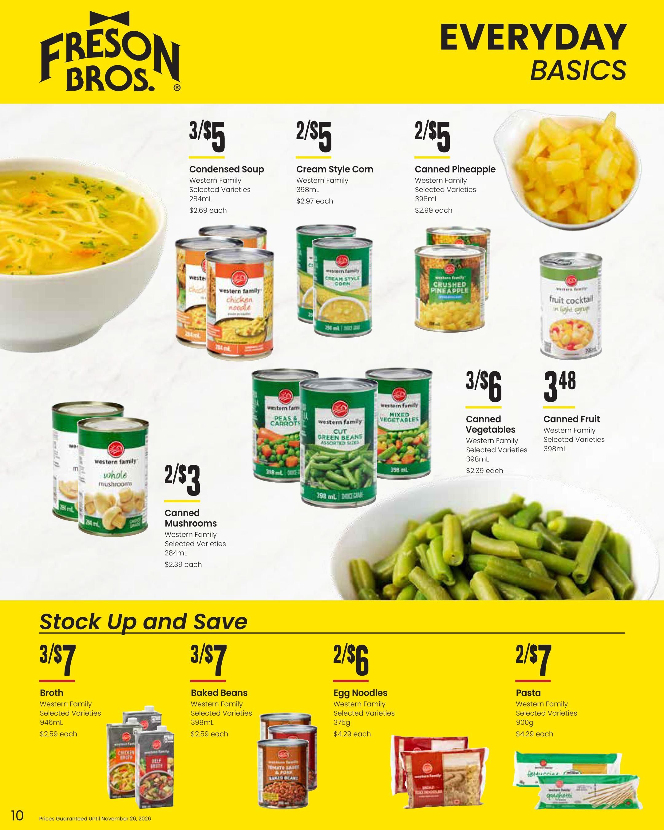 Freson Bros. Family Essentials Monthly Flyer October 30 to November 26