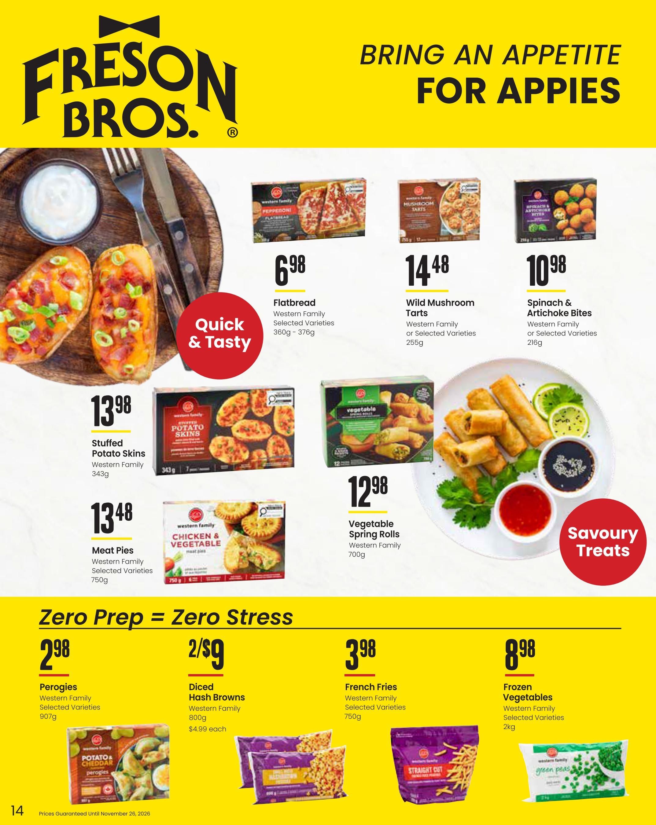 Freson Bros. Family Essentials Monthly Flyer October 30 to November 26