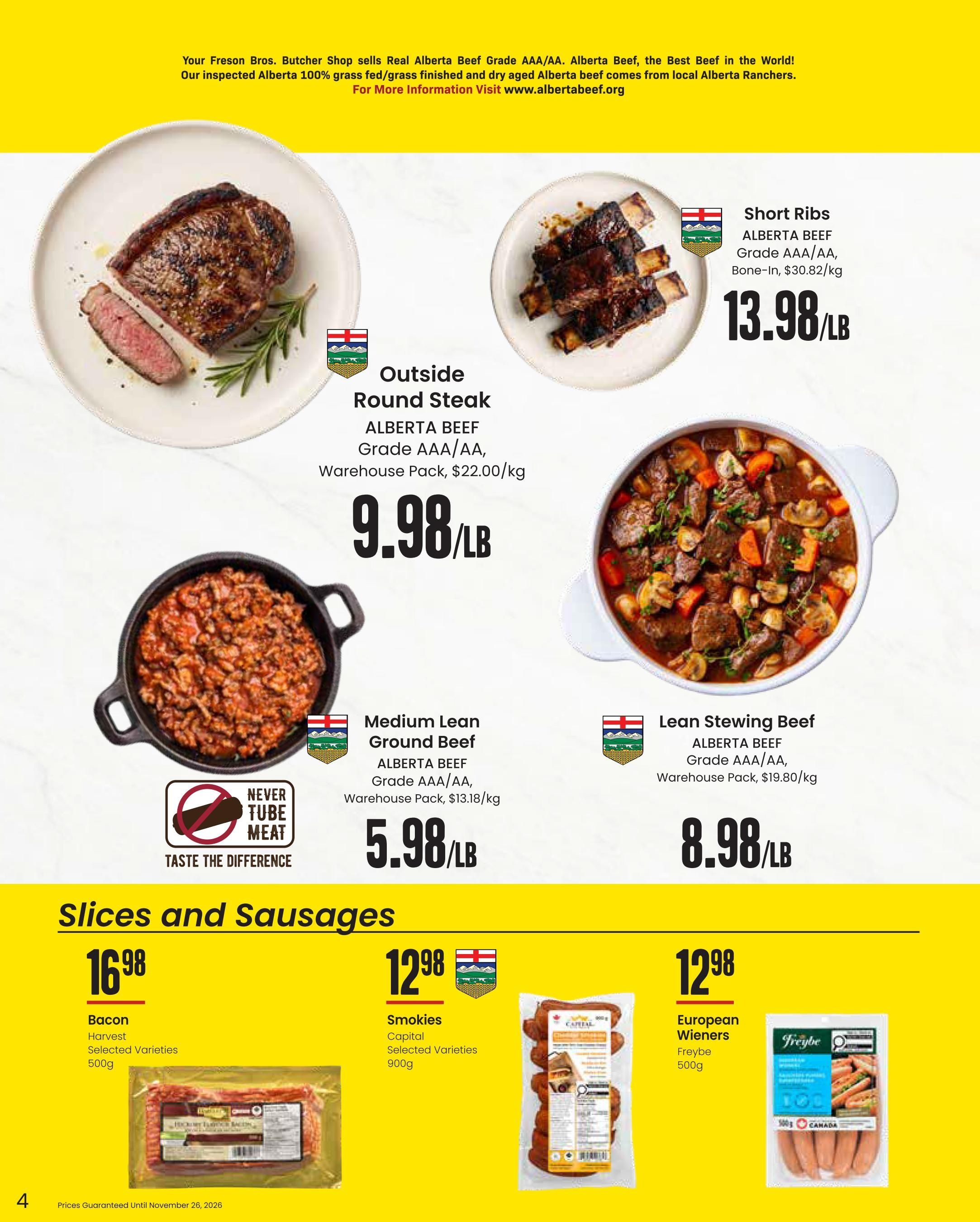 Freson Bros. Family Essentials Monthly Flyer October 30 to November 26