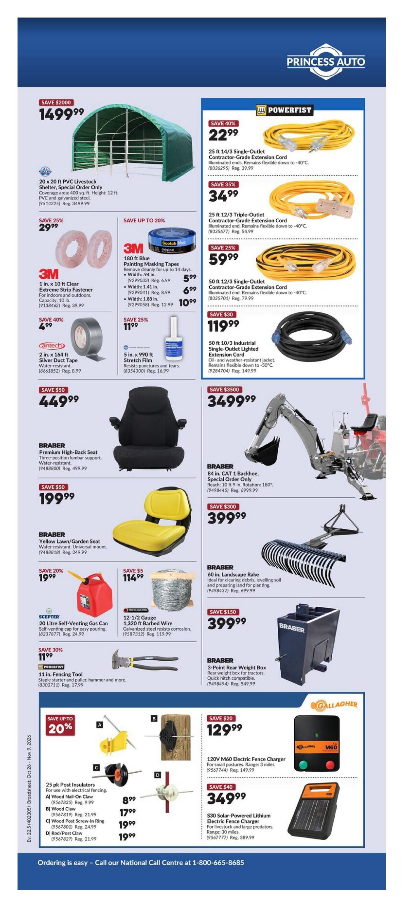 Princess Auto Flyer October 26 to November 9