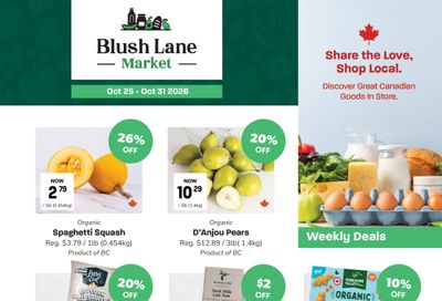 Blush Lane Organic Market Flyer October 25 to 31