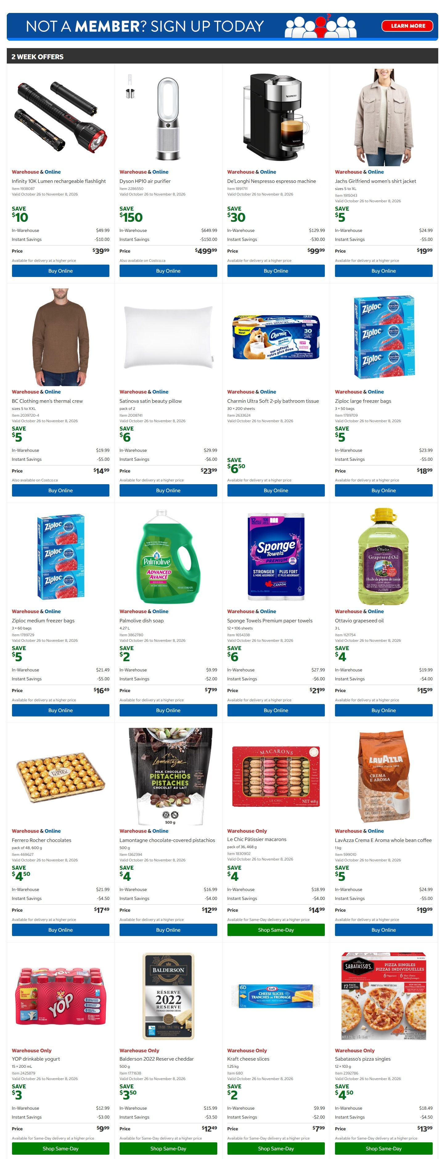 Costco (West, ON, Atlantic Canada) Warehouse Offers October 26 to November 8
