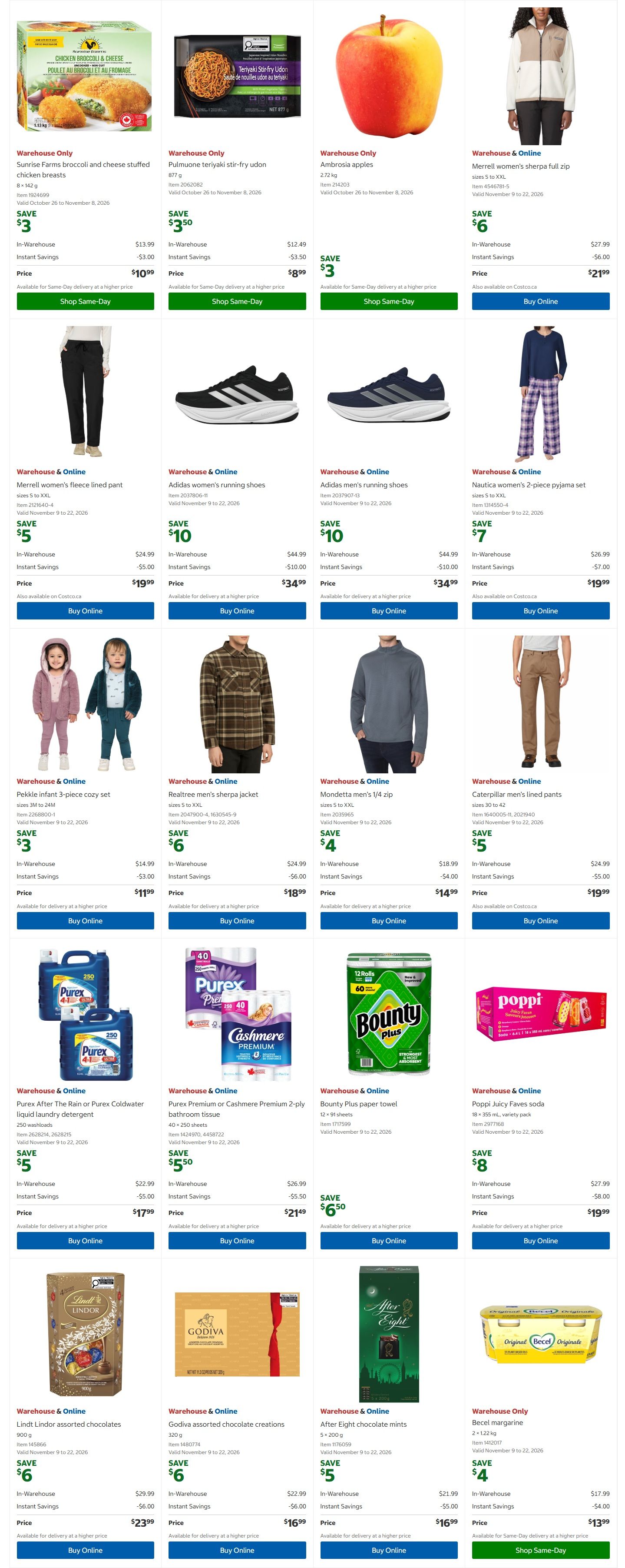 Costco (West, ON, Atlantic Canada) Warehouse Offers October 26 to November 8
