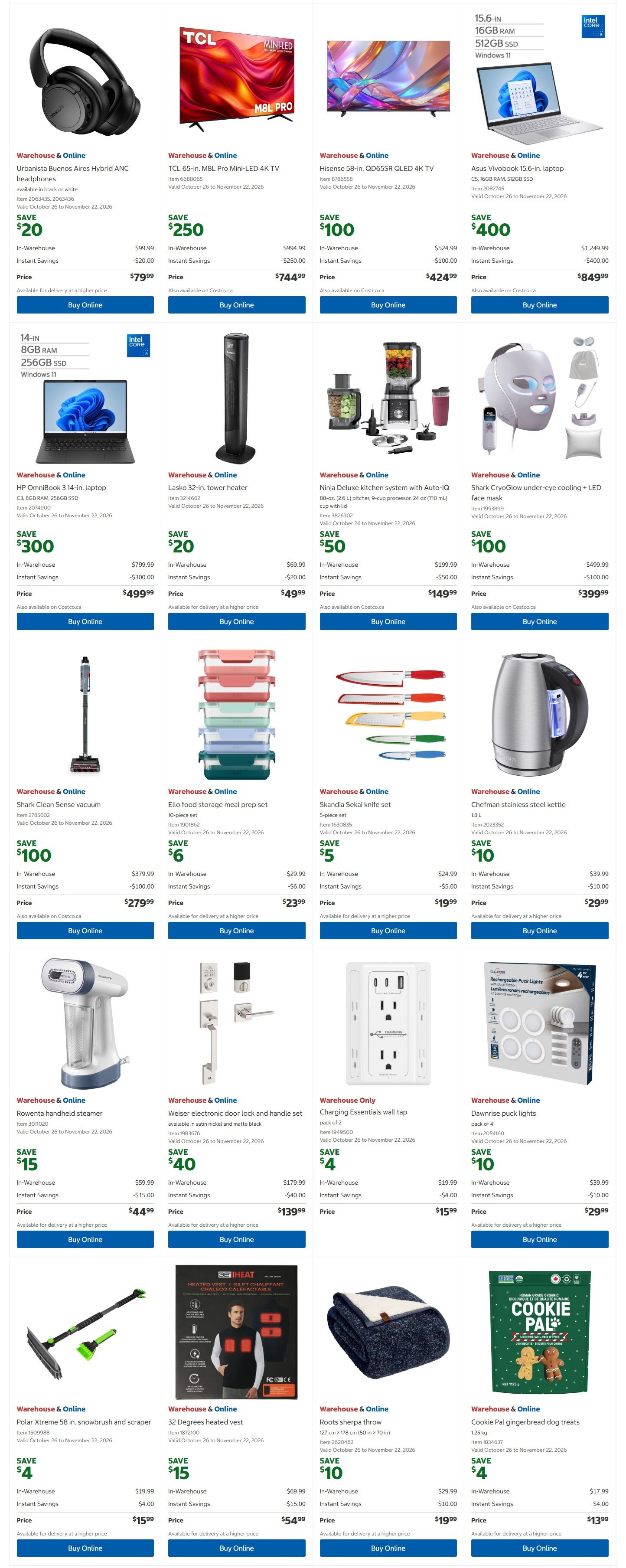 Costco (West, ON, Atlantic Canada) Warehouse Offers October 26 to November 8