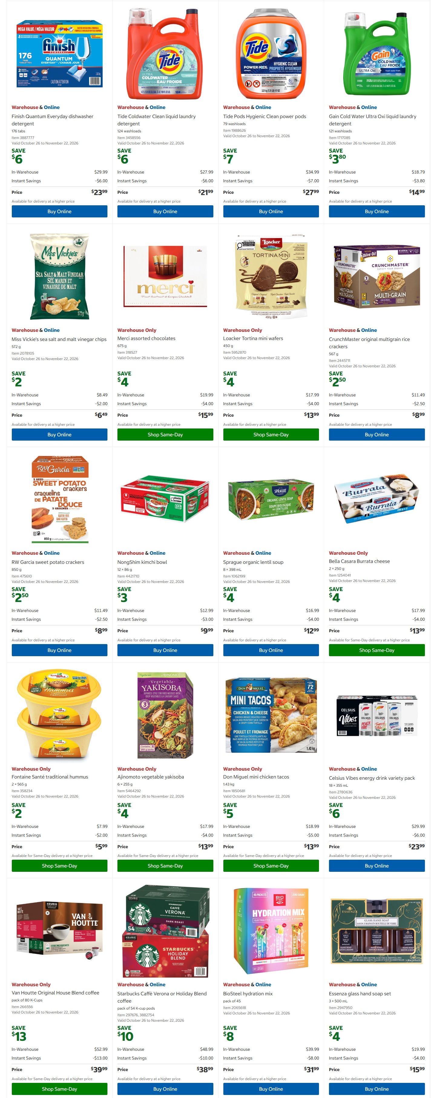 Costco (West, ON, Atlantic Canada) Warehouse Offers October 26 to November 8