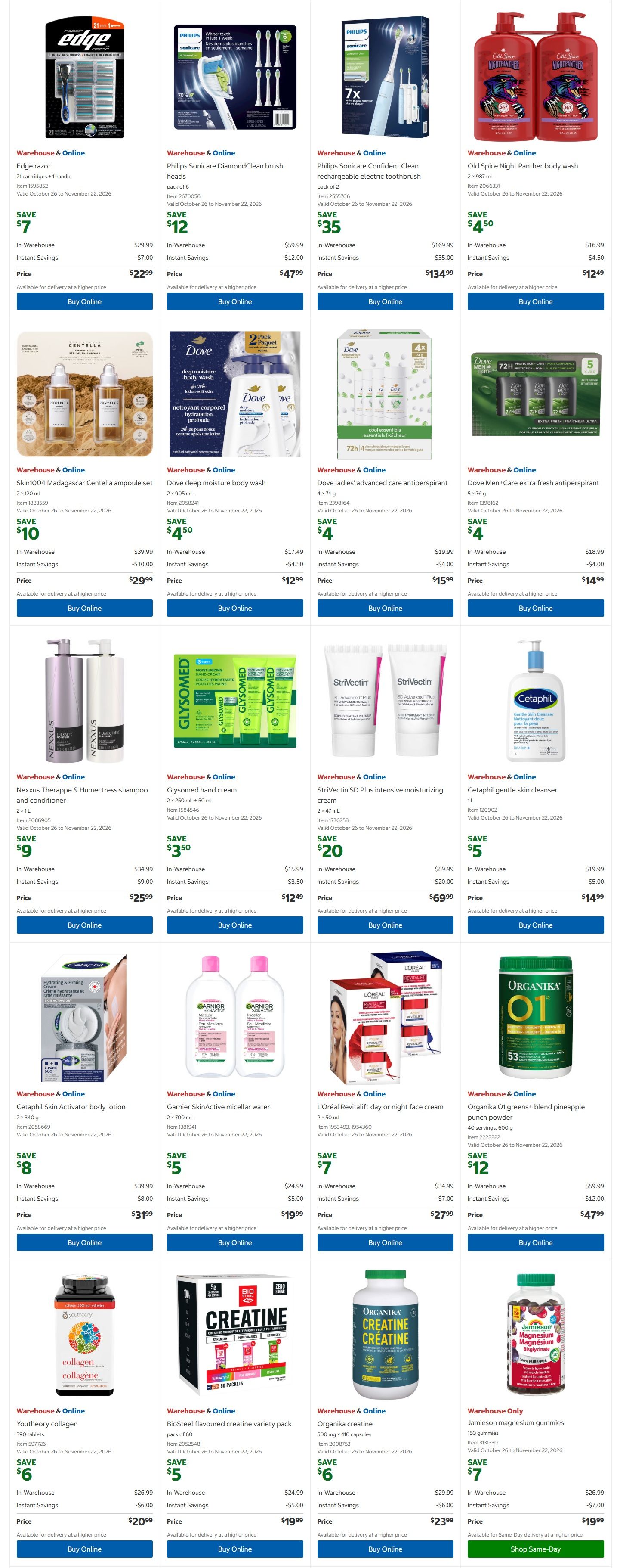 Costco (West, ON, Atlantic Canada) Warehouse Offers October 26 to November 8