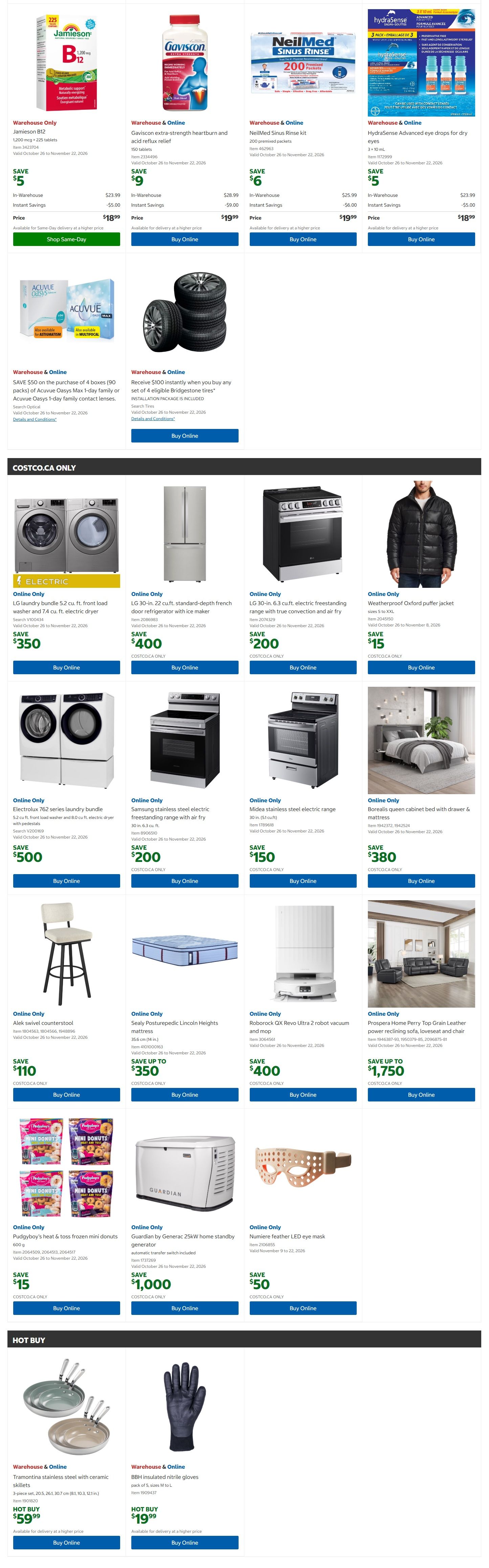 Costco (West, ON, Atlantic Canada) Warehouse Offers October 26 to November 8