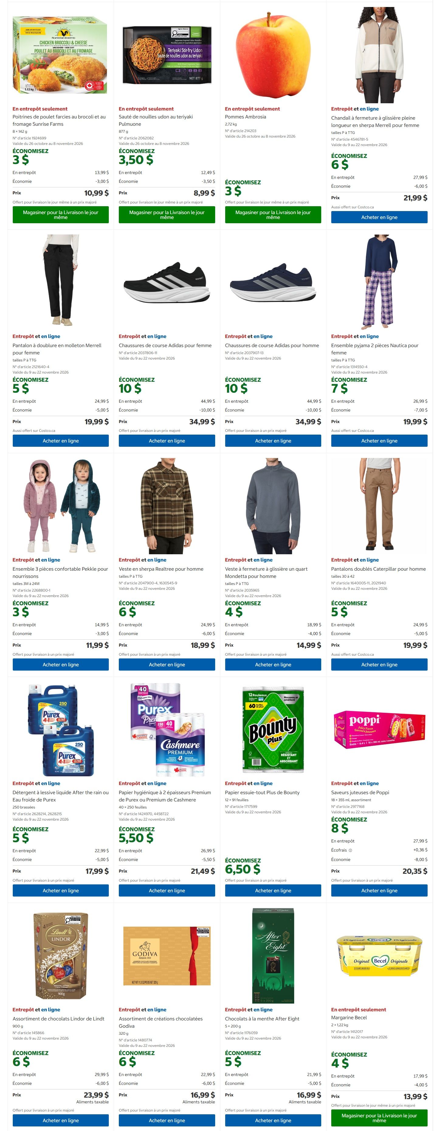 Costco (QC) Warehouse Offers October 26 to November 8