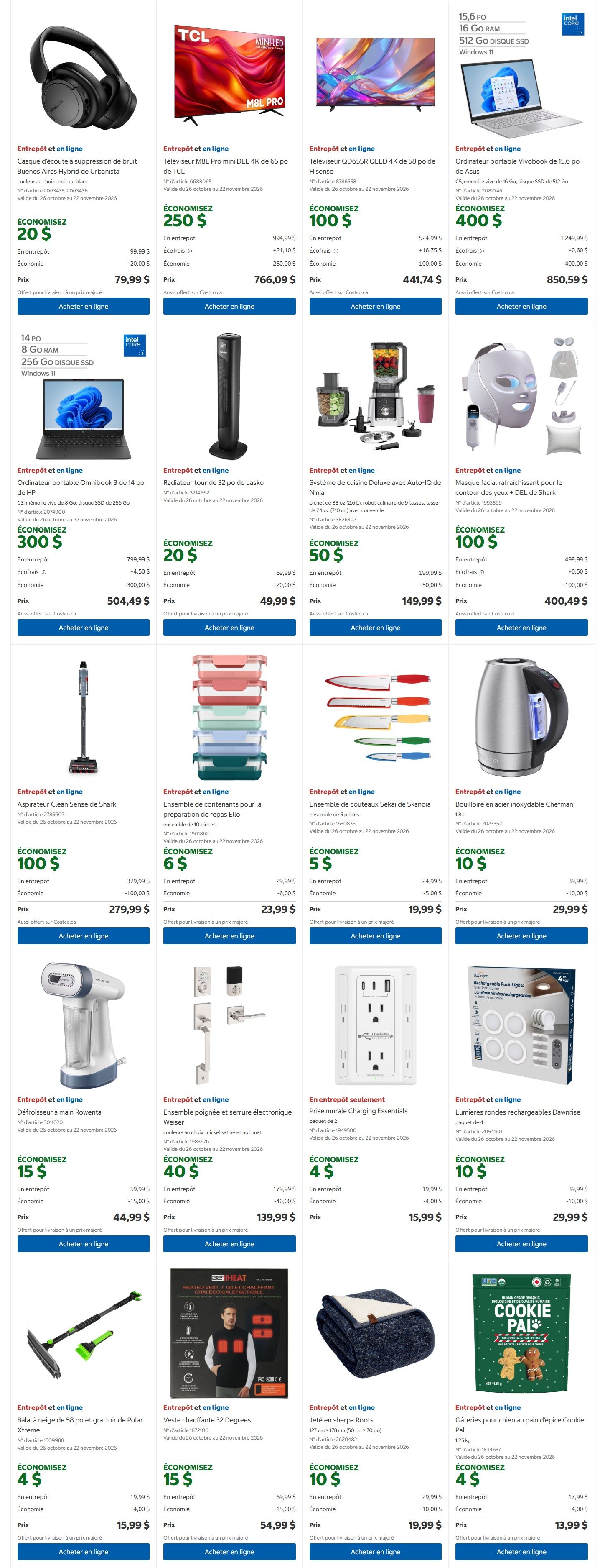 Costco (QC) Warehouse Offers October 26 to November 8