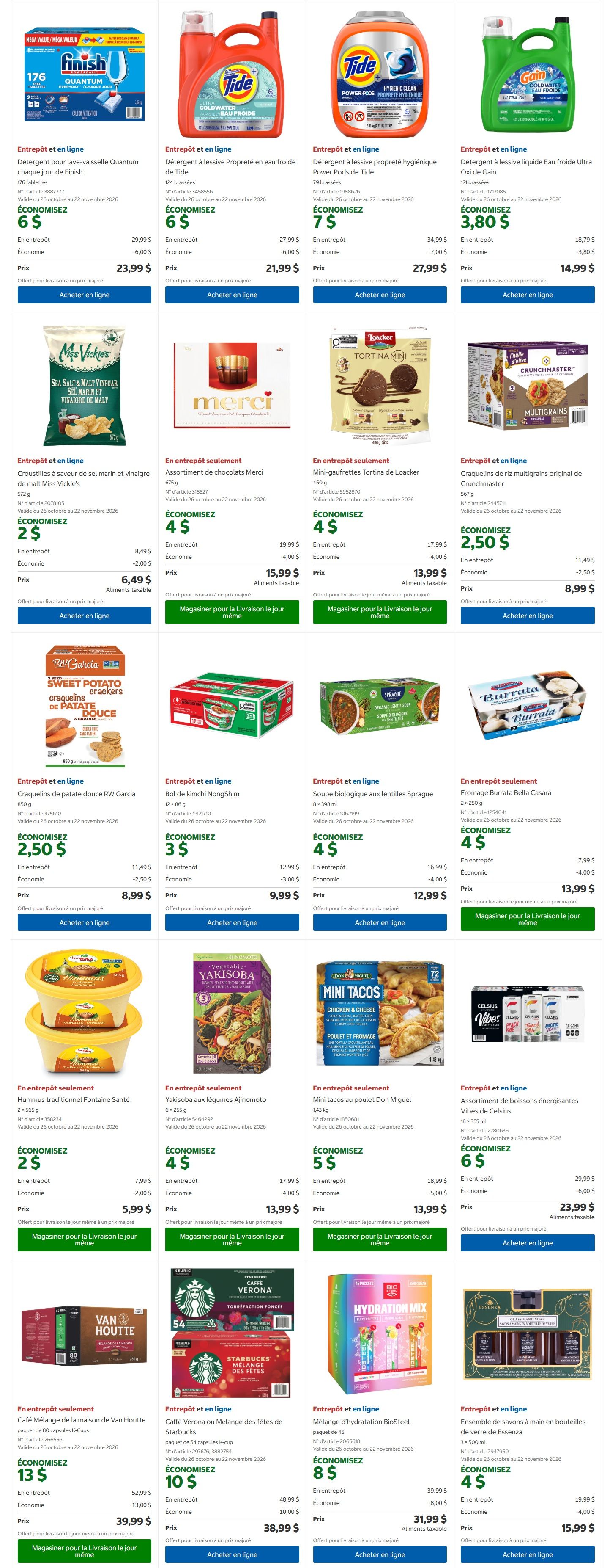 Costco (QC) Warehouse Offers October 26 to November 8