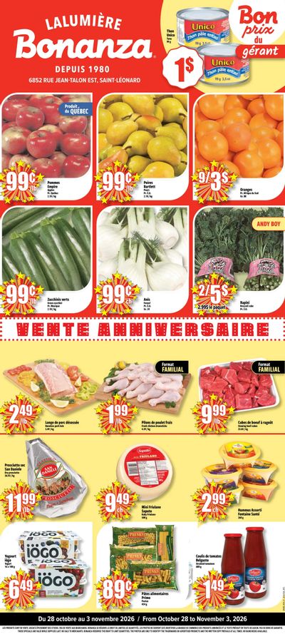 Bonanza Flyer October 28 to November 3