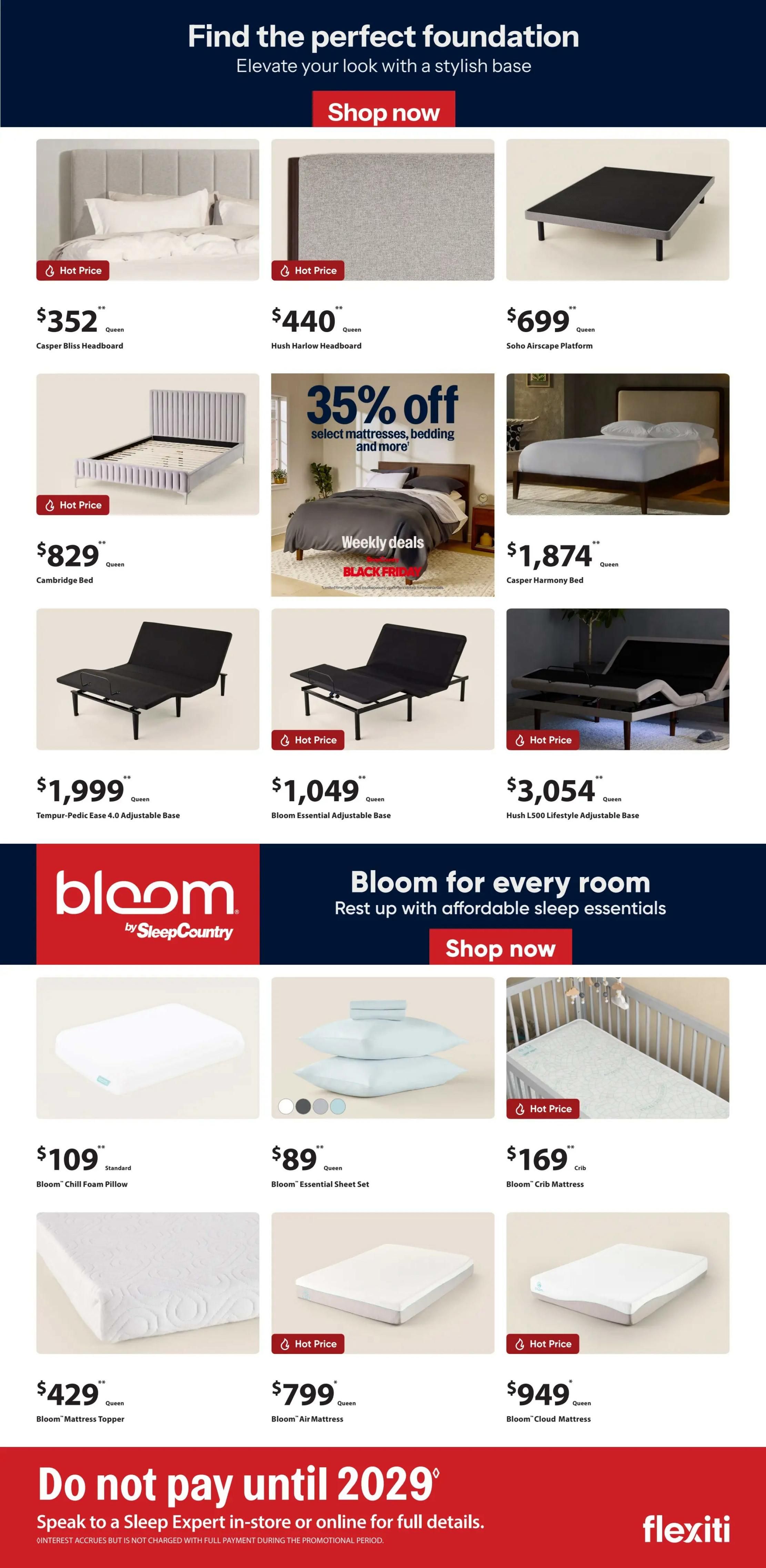 Sleep Country Flyer October 28 to November 3