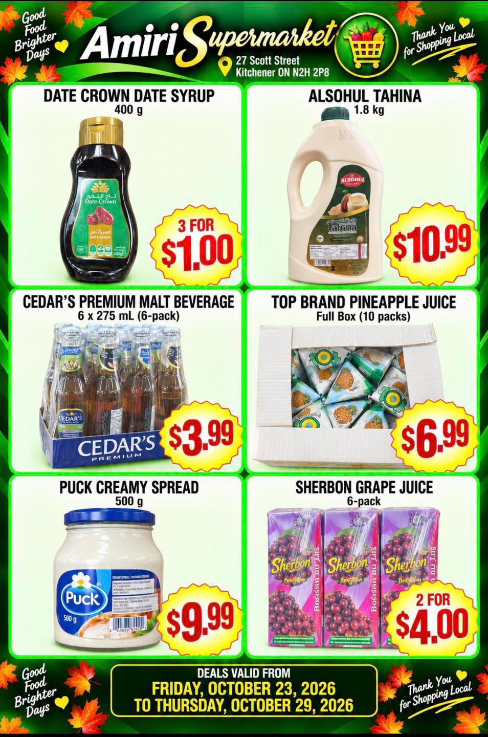 Amiri Supermarket Flyer October 23 to 29