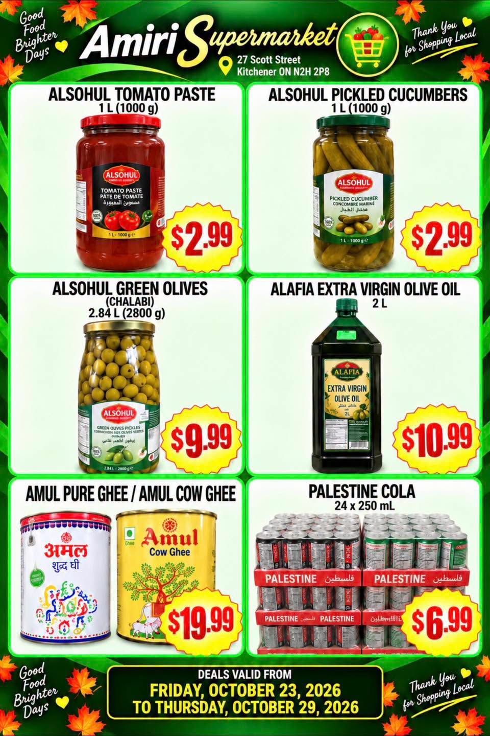 Amiri Supermarket Flyer October 23 to 29