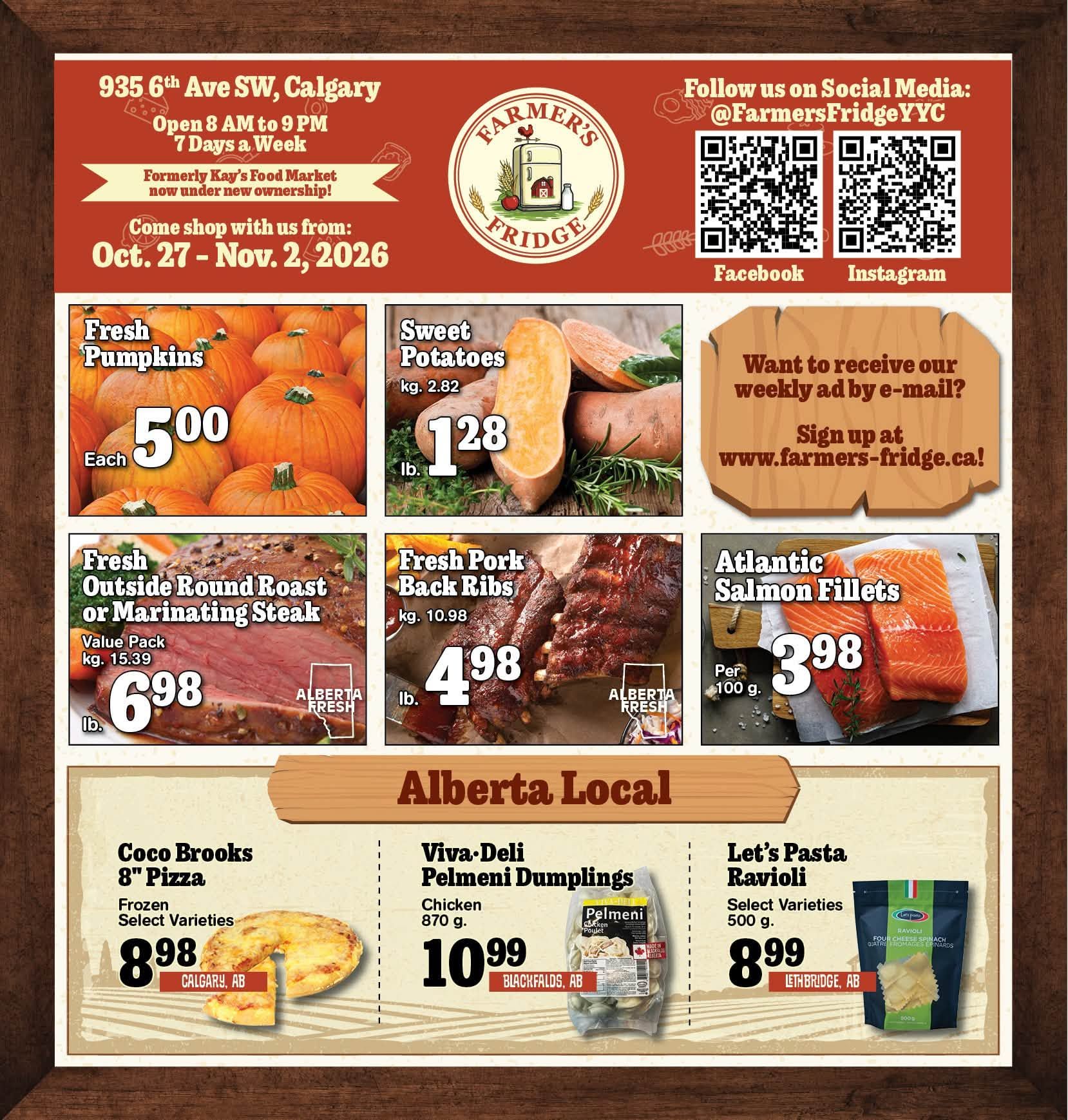 Farmer’s Fridge Flyer October 27 to November 2