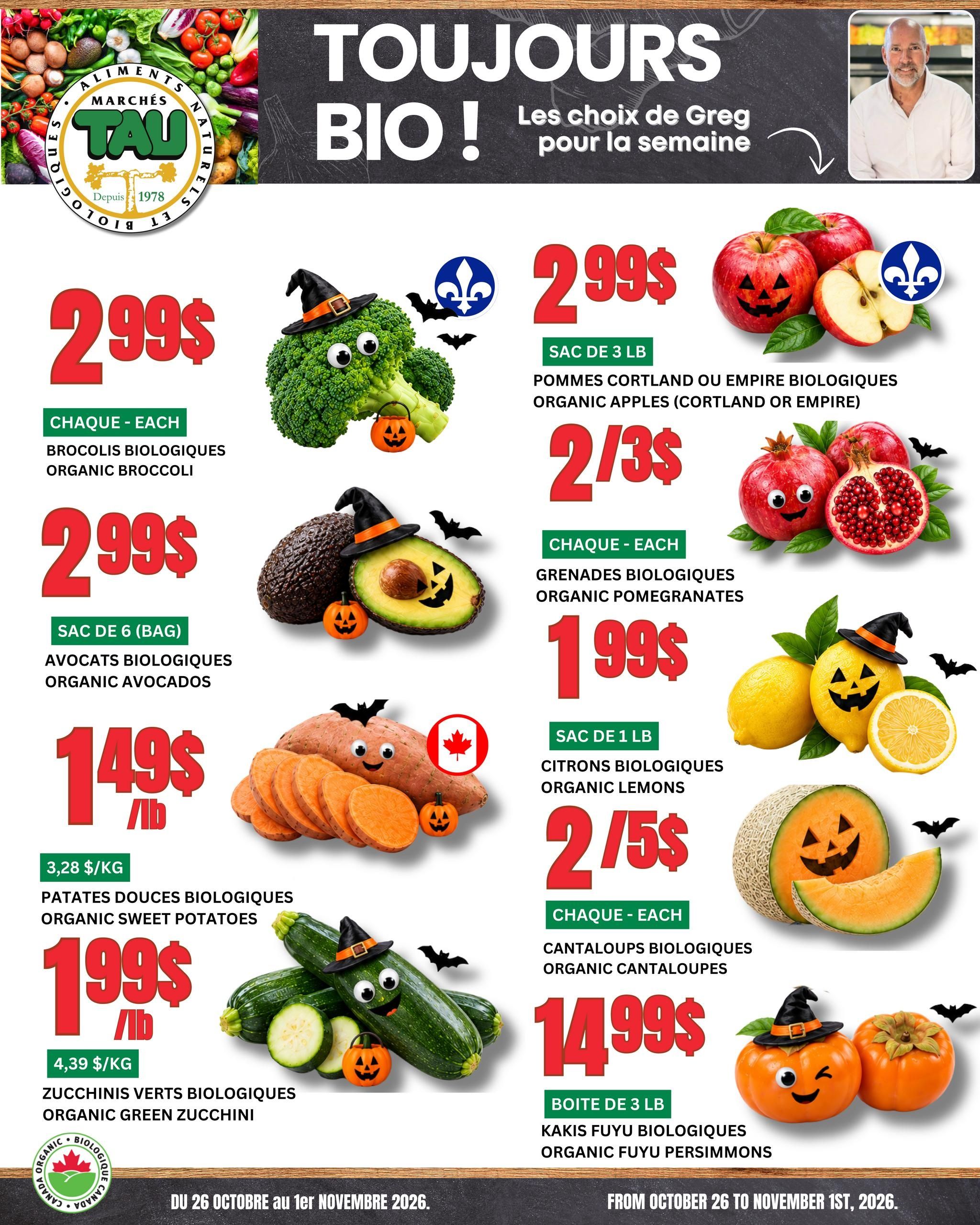 Marches Tau Produce Flyer October 26 to November 1
