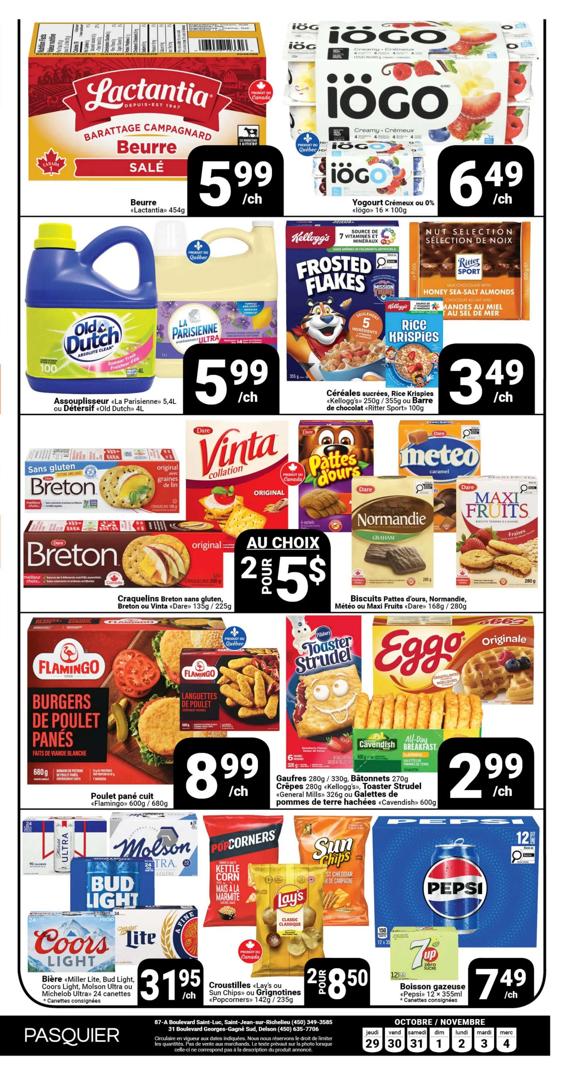 Pasquier Flyer October 29 to November 4