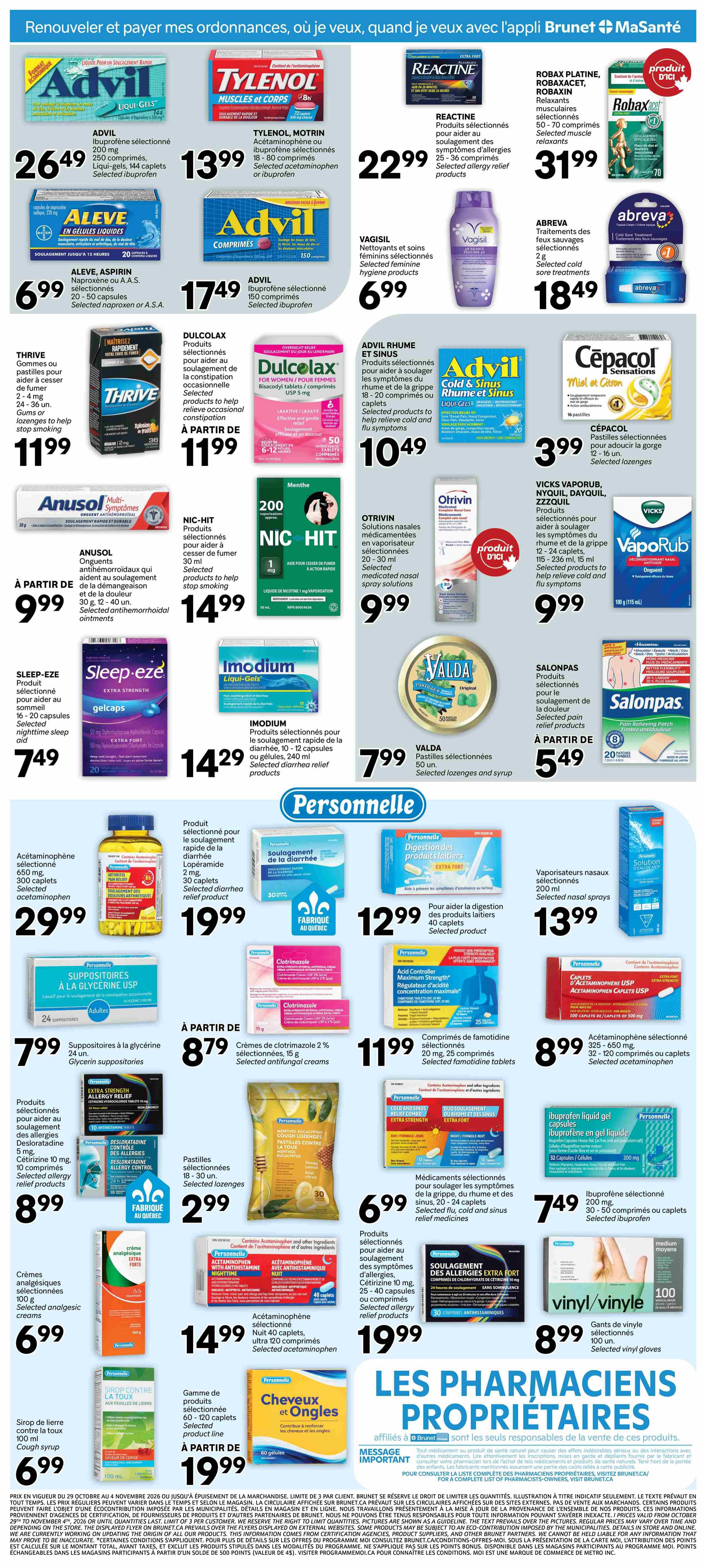 Brunet Clinique Flyer October 29 to November 4