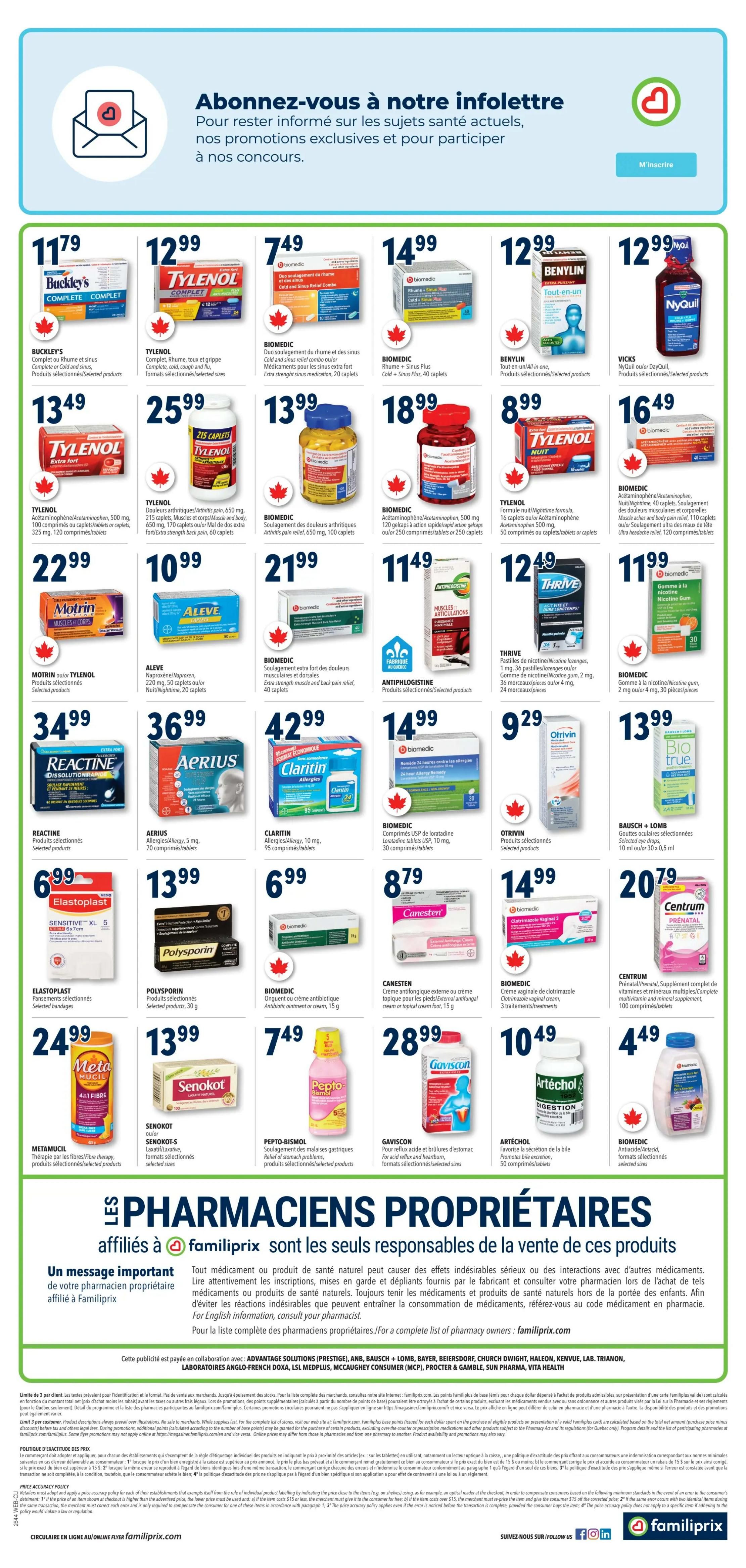Familiprix Clinique Flyer October 29 to November 4
