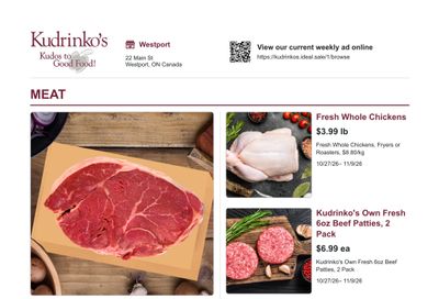 Kudrinko's Flyer October 27 to November 9