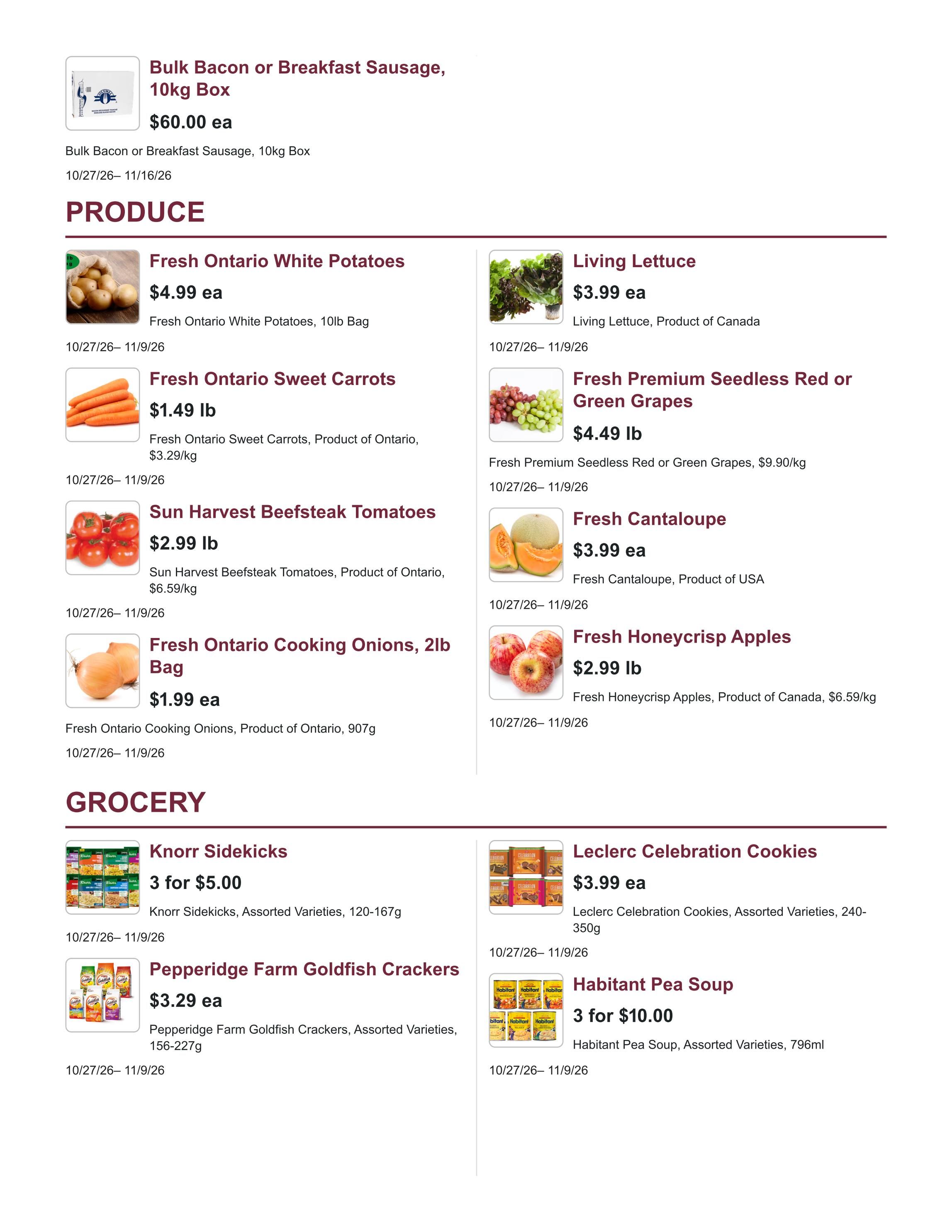Kudrinko's Flyer October 27 to November 9