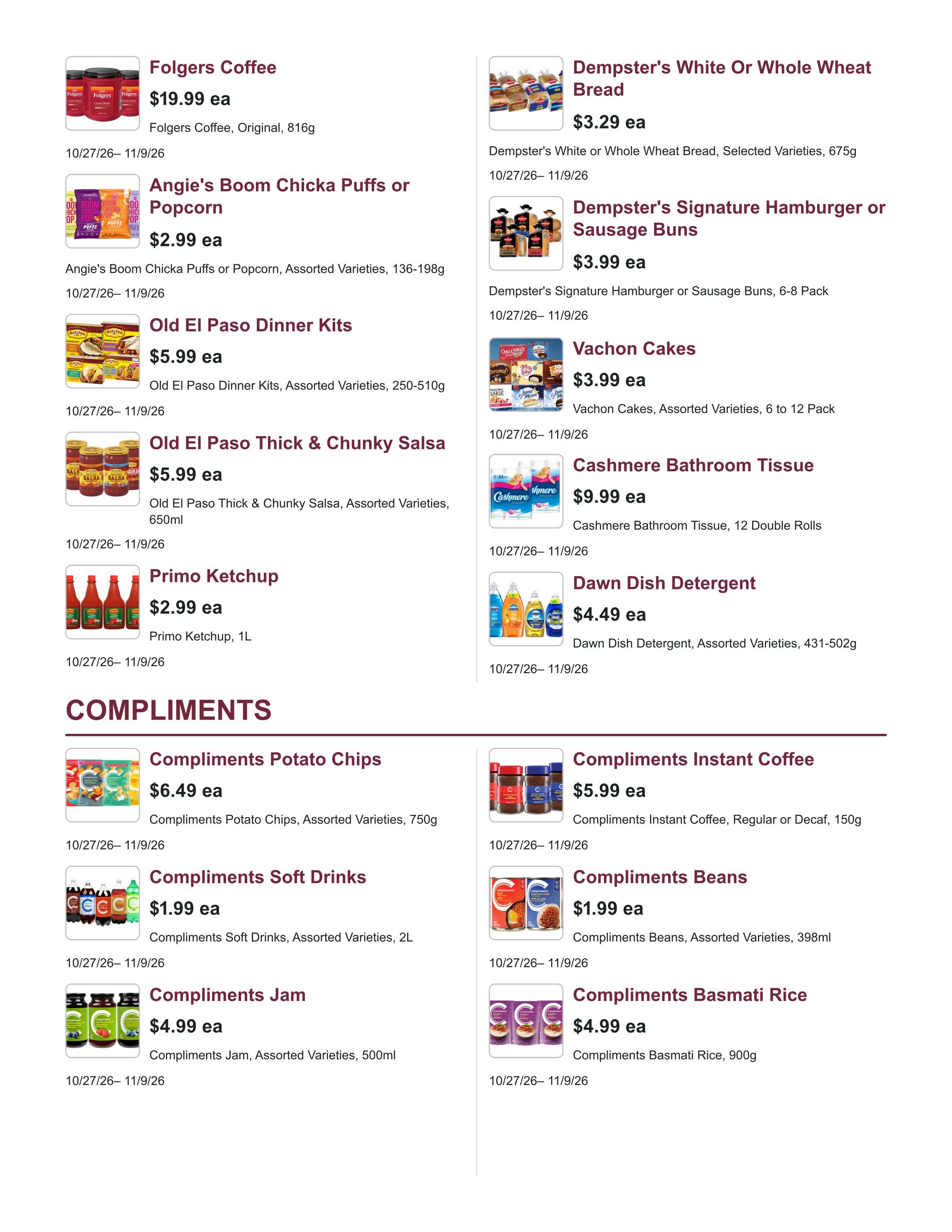 Kudrinko's Flyer October 27 to November 9