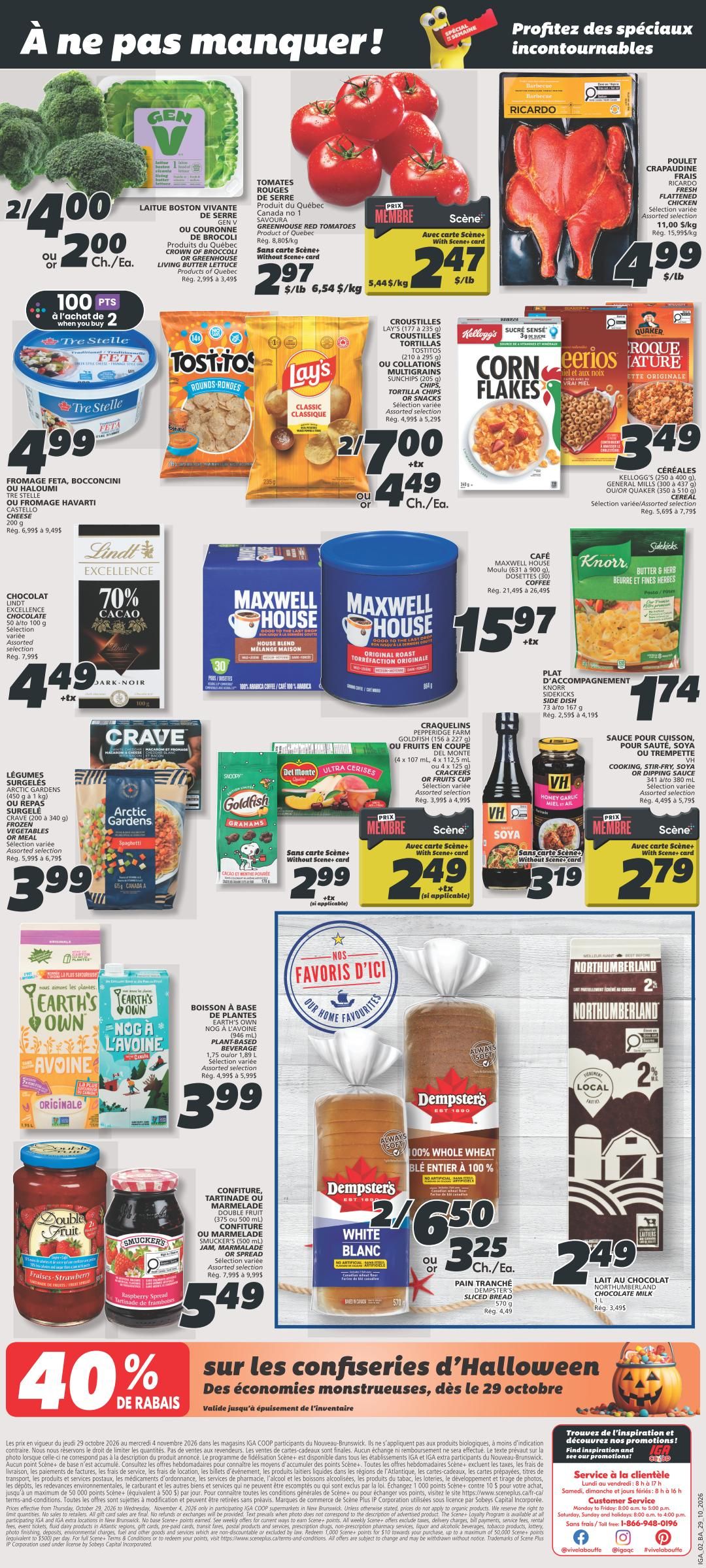 IGA (NB) Flyer October 29 to November 4