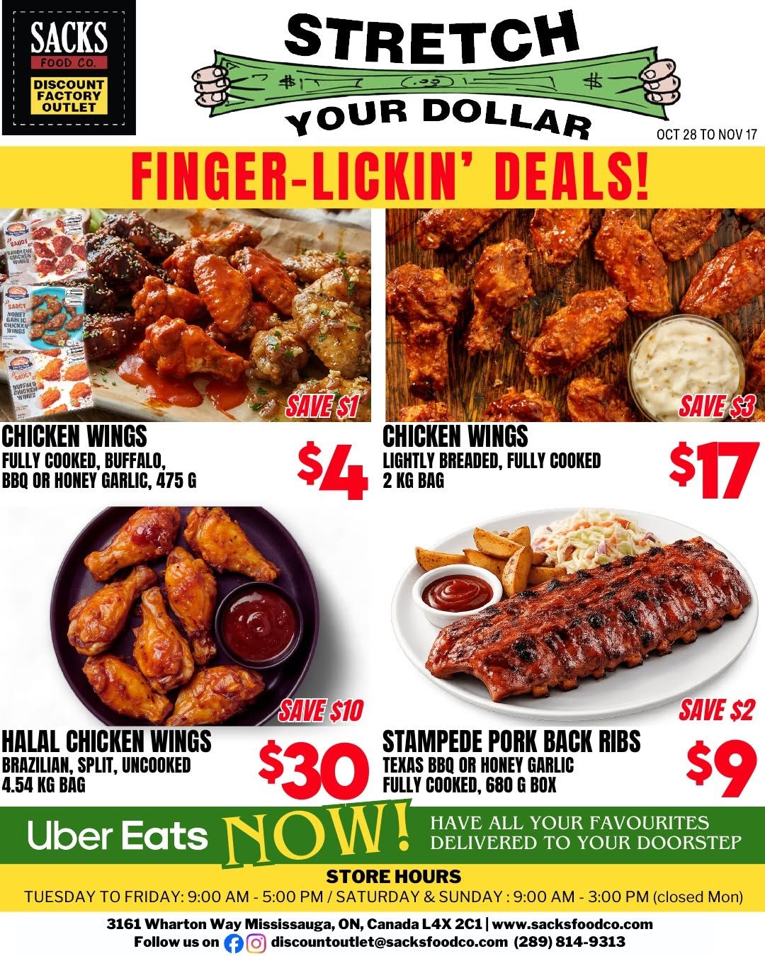 Sacks Food Co. Flyer October 28 to November 17