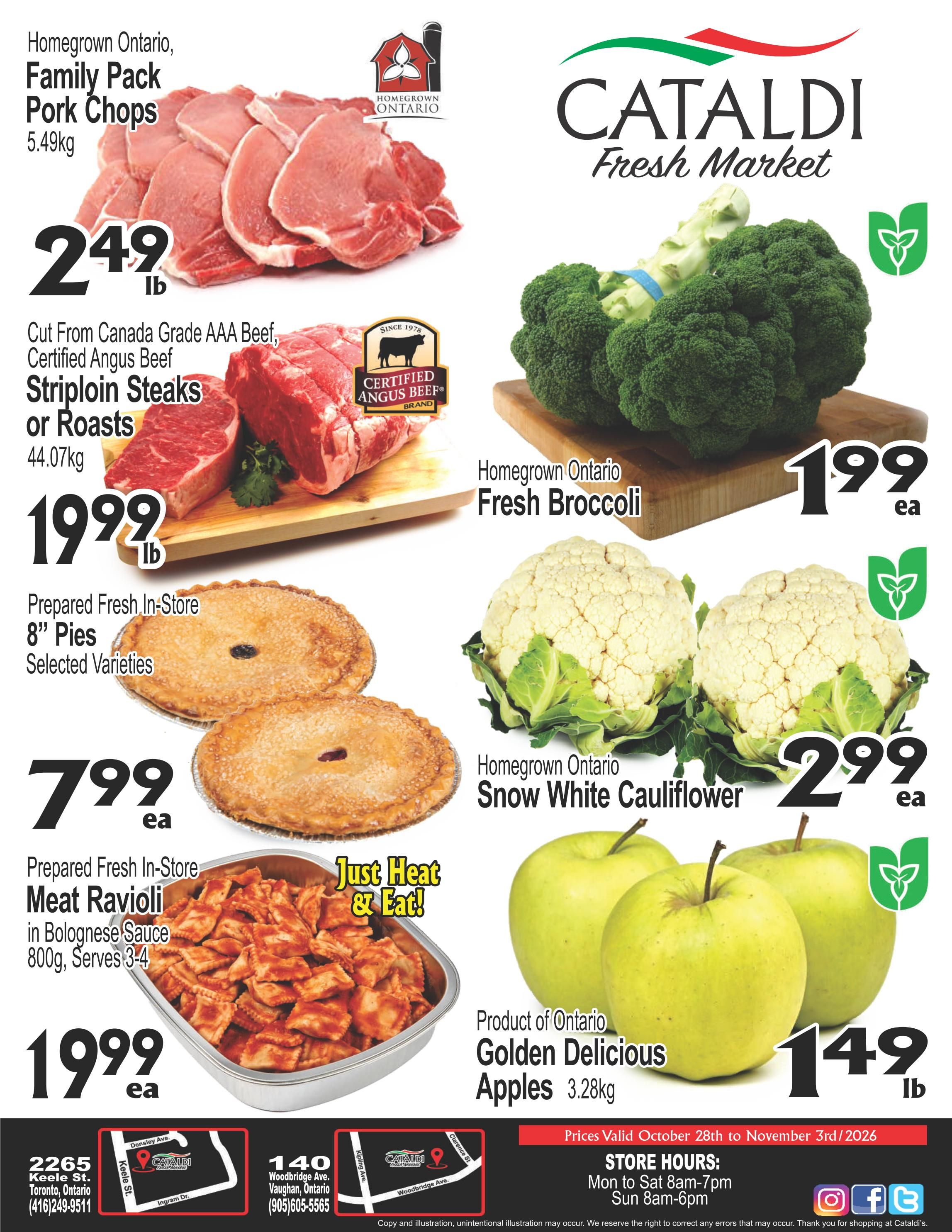Cataldi Fresh Market Flyer October 28 to November 3