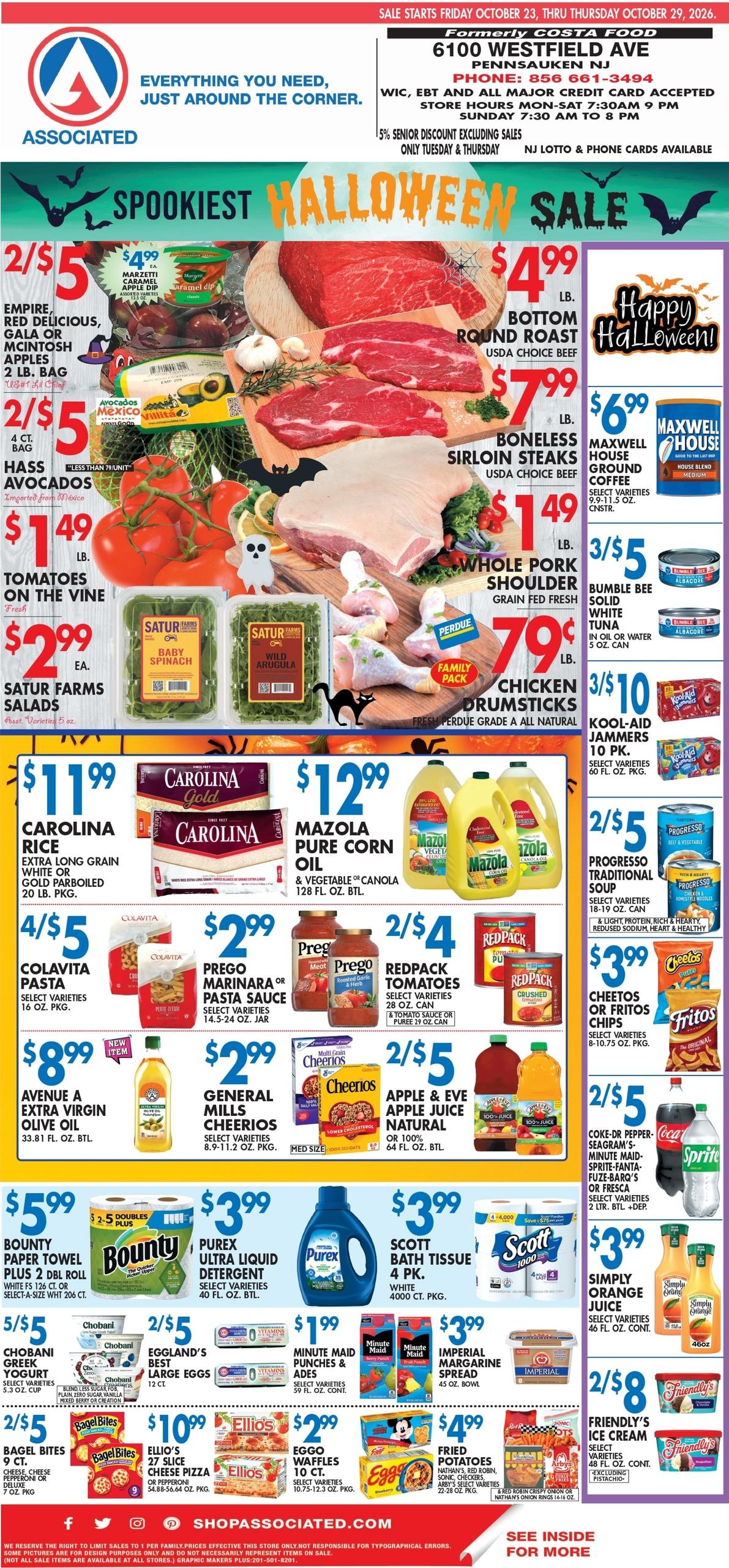 Associated Supermarkets (Audubon Area, NJ) Weekly Ad October 23 - 29, 2026
