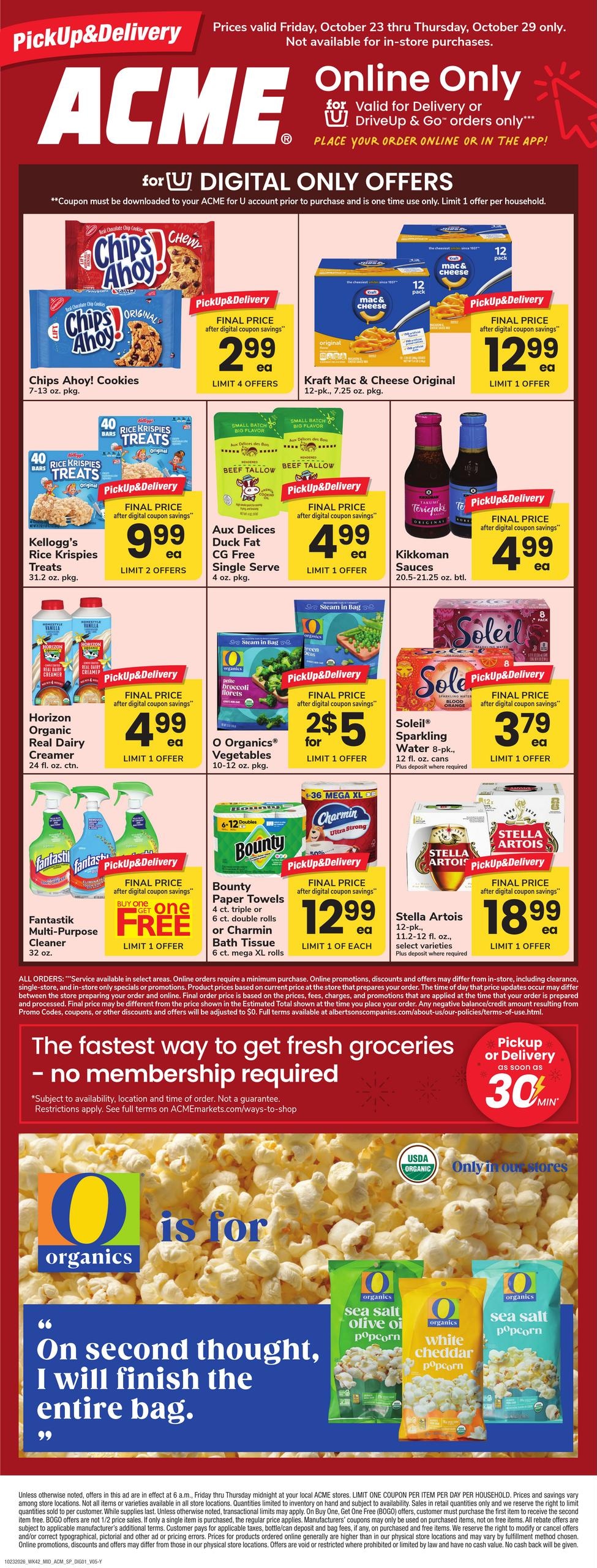 Acme Markets (Hughsonville-Yonkers Area, NY) Bonus Online Savings Weekly Ad October 23 - 29, 2026