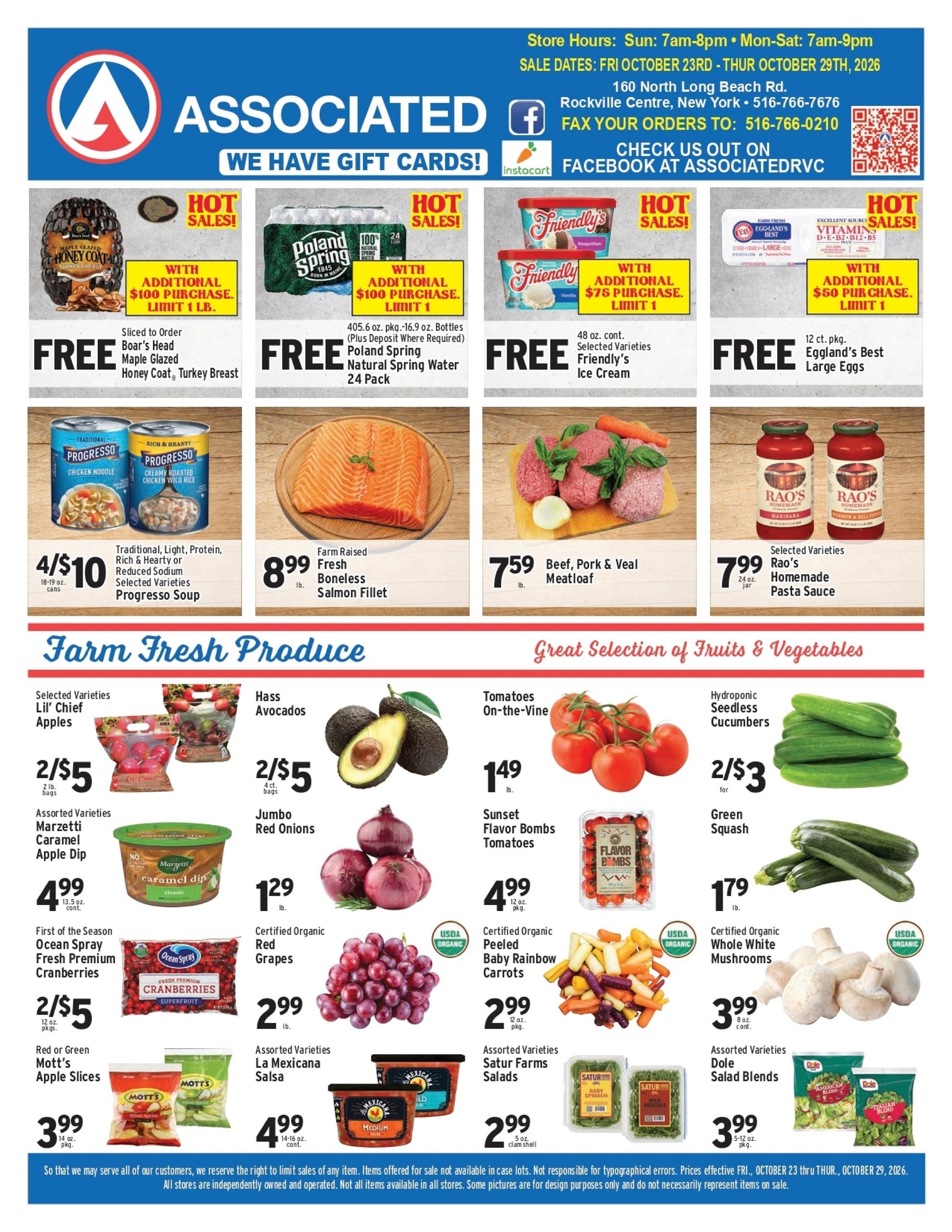 Associated Supermarkets (Baldwin Area, NY) Weekly Ad October 23 - 29, 2026