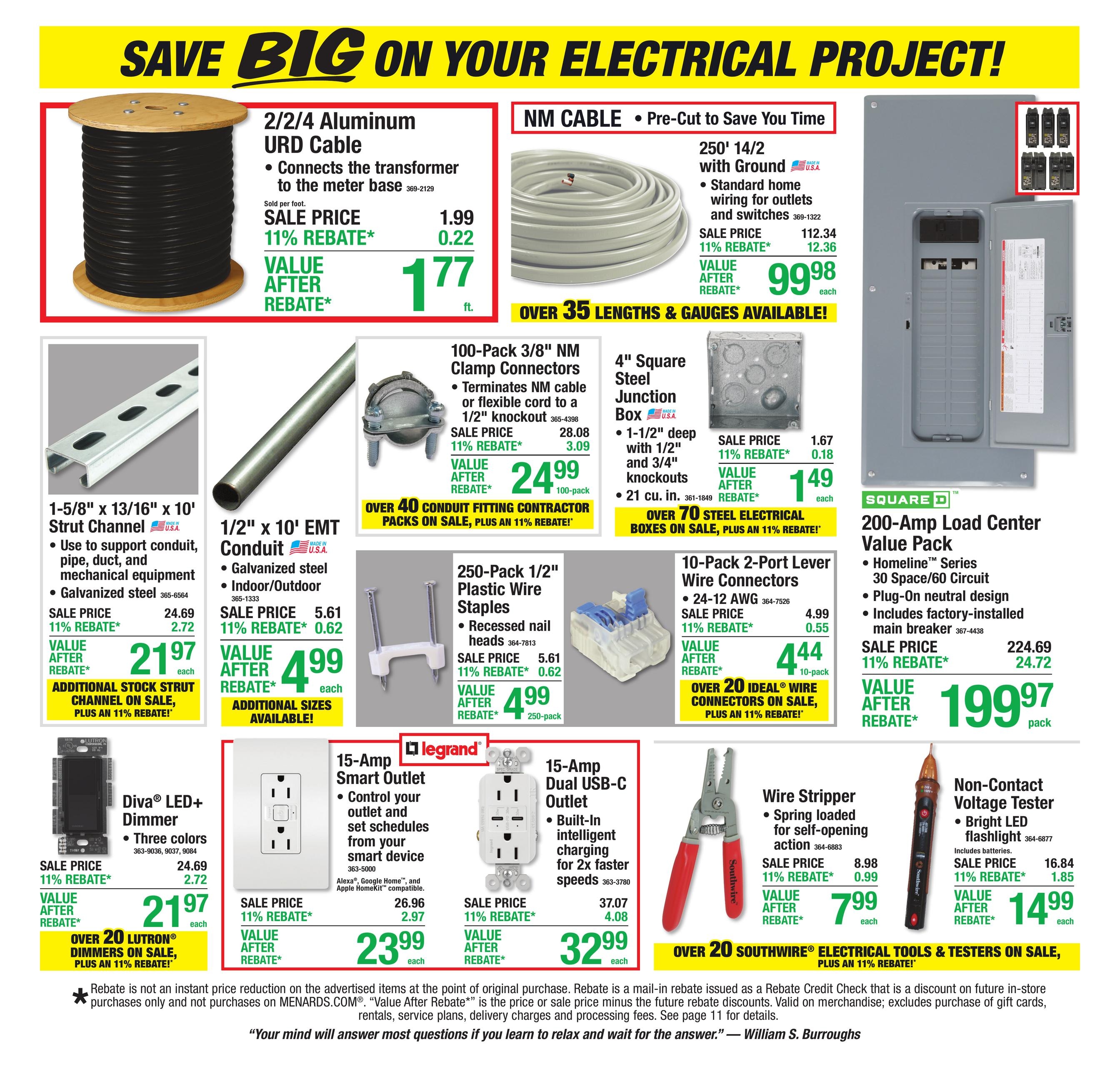 Menards (Alger-Sterling Area, MI) 11% Rebate Sale Weekly Ad October 21 - November 1, 2026