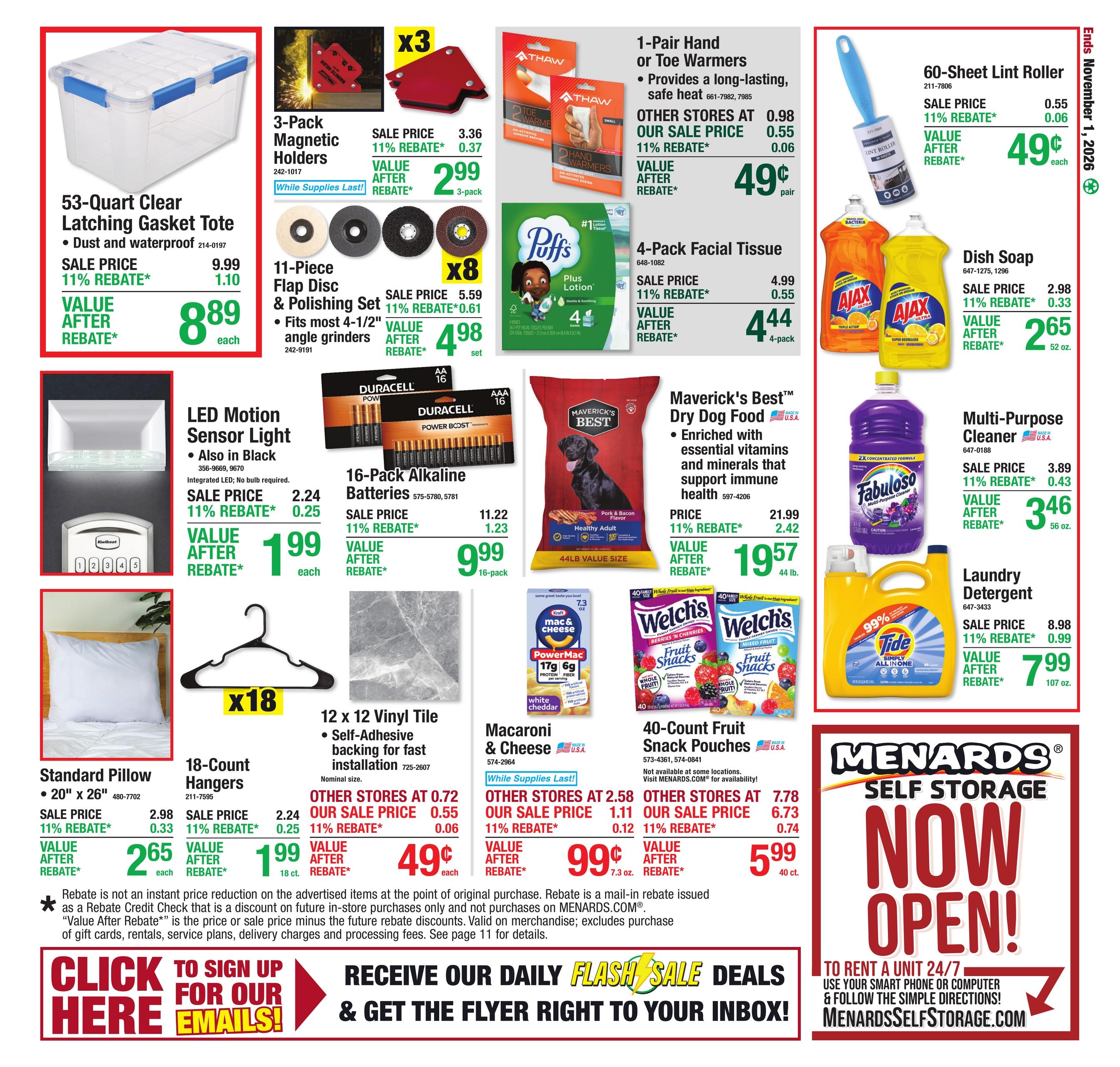 Menards (Alger-Sterling Area, MI) 11% Rebate Sale Weekly Ad October 21 - November 1, 2026