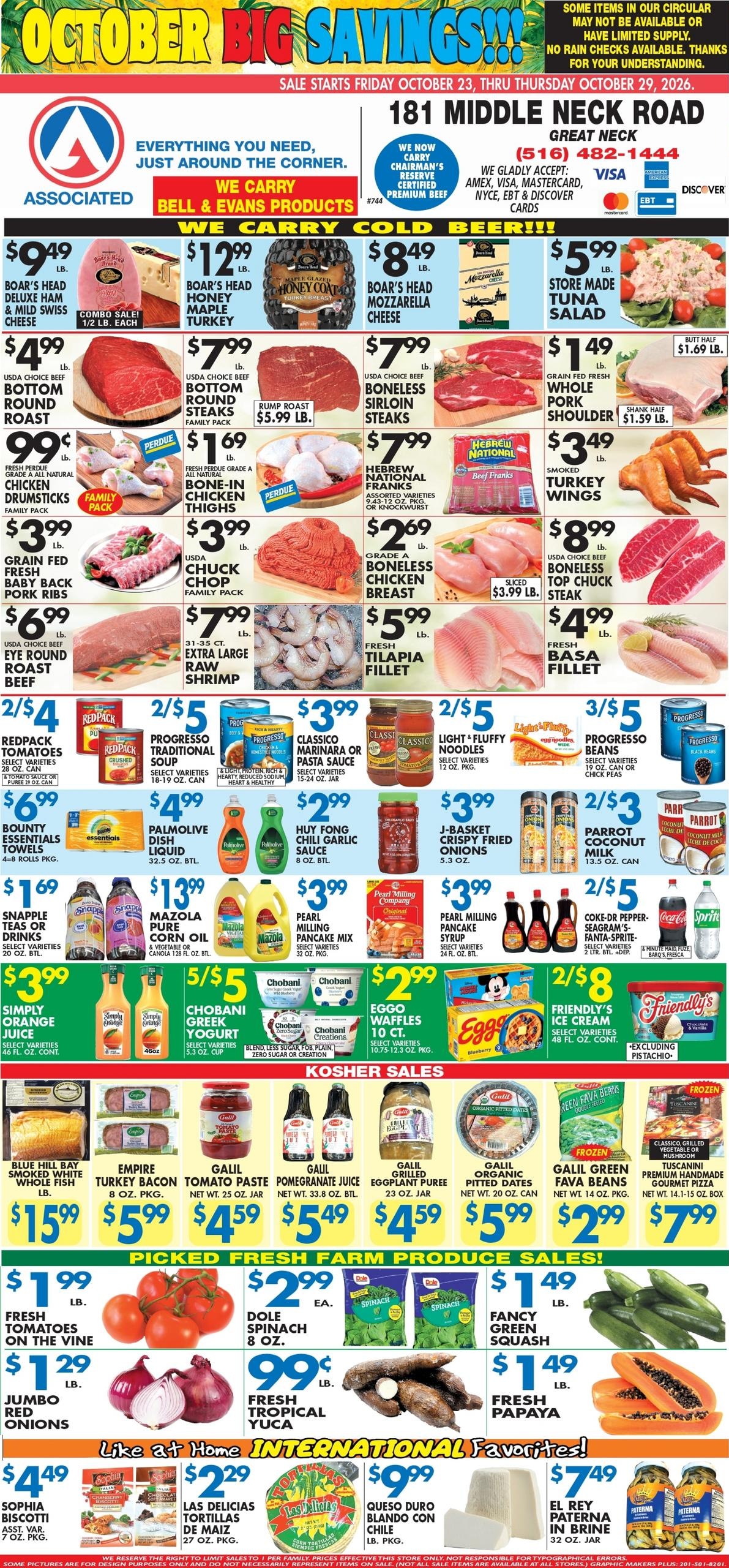 Associated Supermarkets (Great Neck Area, NY) Weekly Ad October 23 - 29, 2026