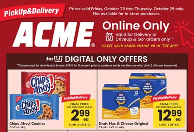 Acme Markets (Salisbury Area, MD) Bonus Online Savings Weekly Ad October 23 - 29, 2026