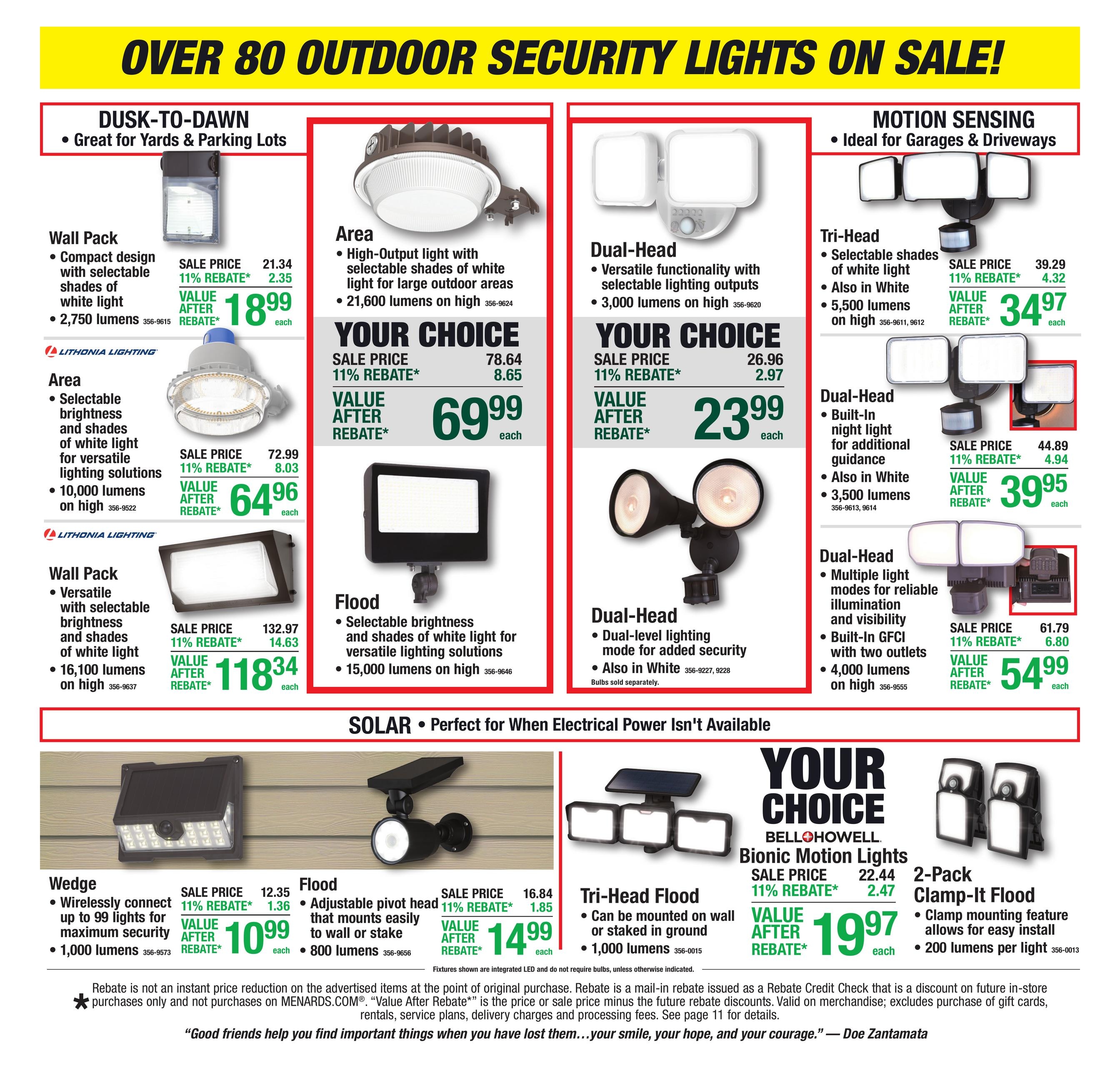 Menards (Butterfield Area, MN) 11% Rebate Sale Weekly Ad October 22 - November 1, 2026