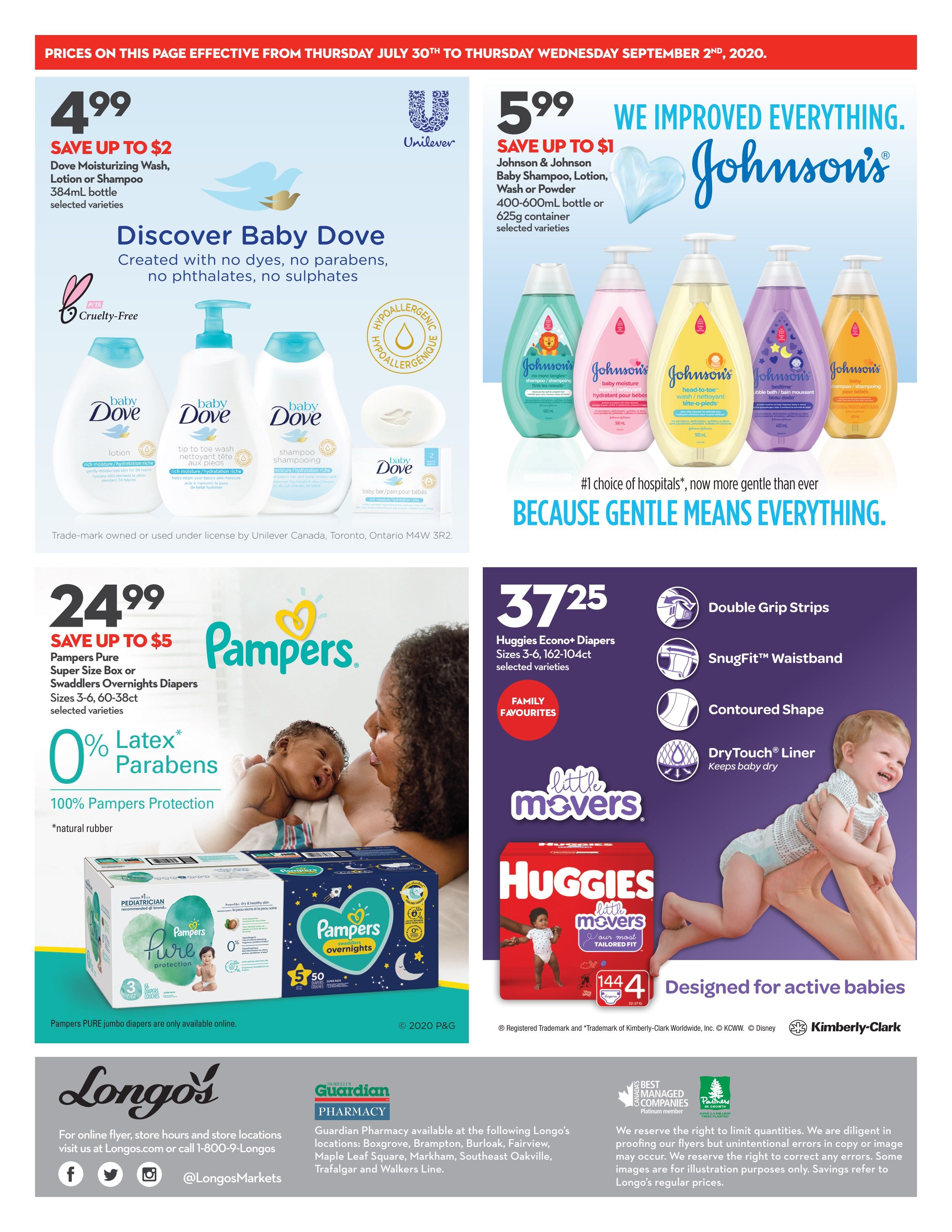Longo's Baby Days Flyer July 30 to September 2
