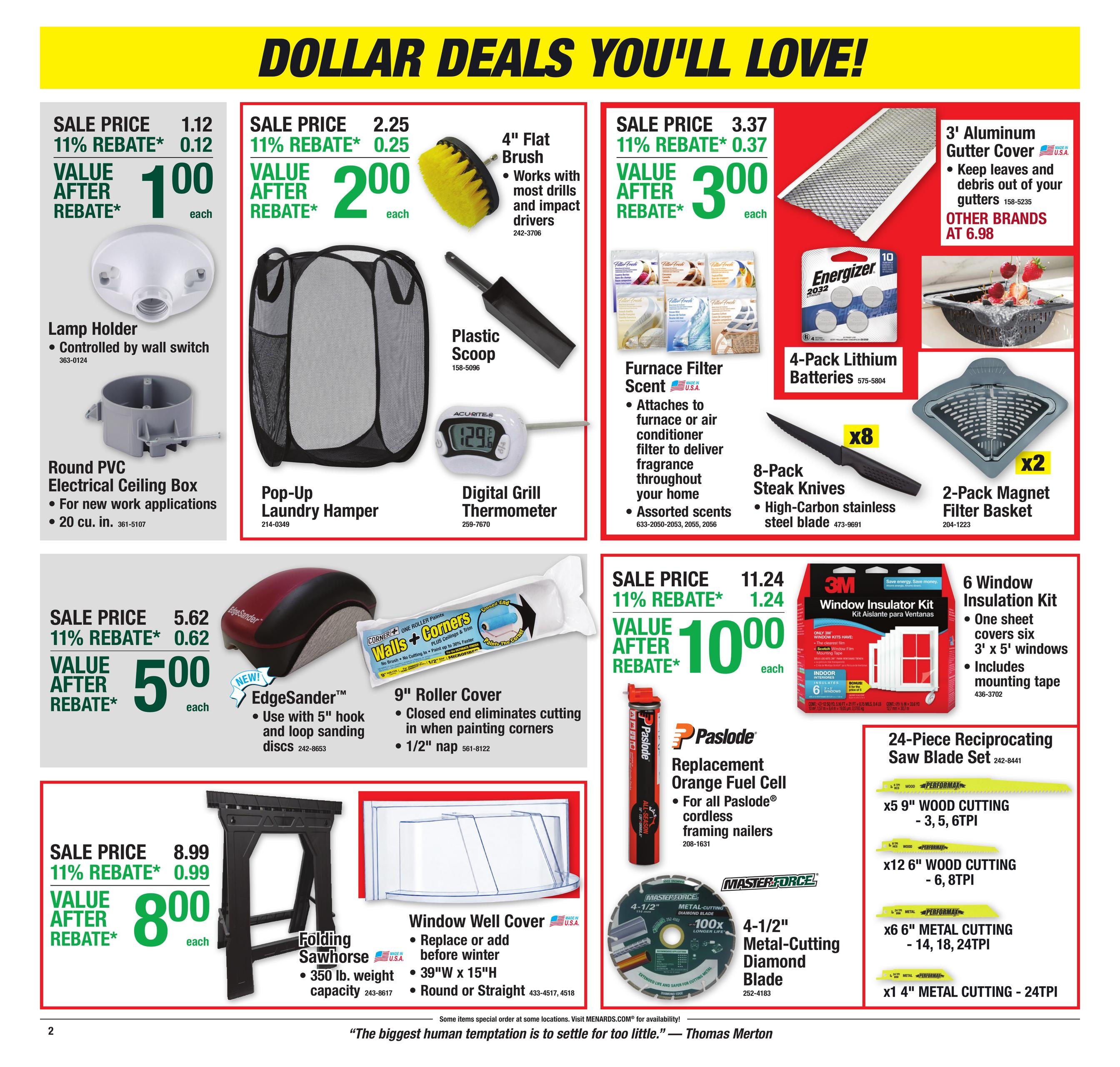 Menards (Chatsworth-Cullom Area, IL) 11% Rebate Sale Weekly Ad October 21 - November 1, 2026