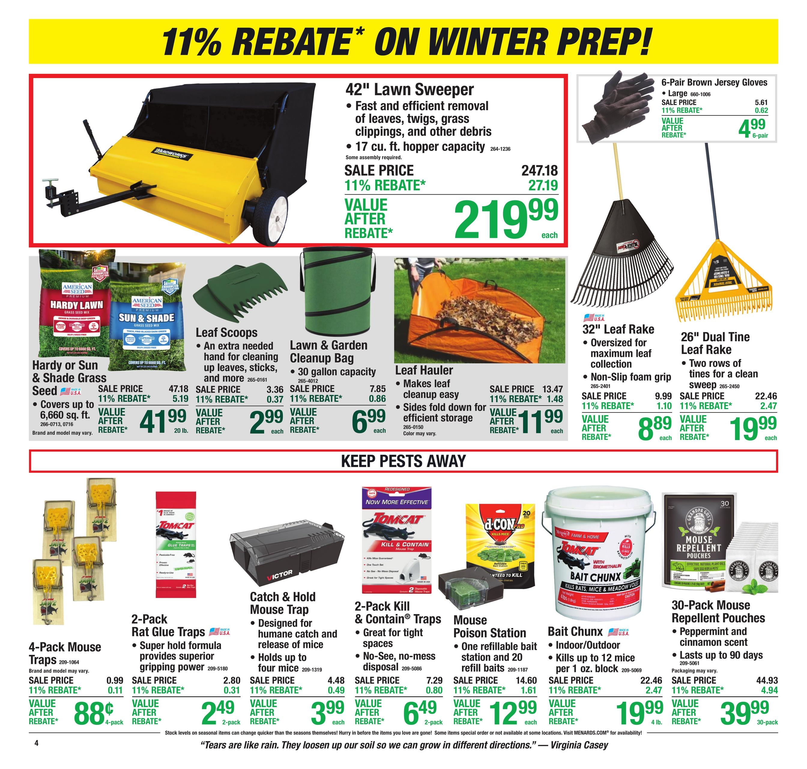 Menards (Chatsworth-Cullom Area, IL) 11% Rebate Sale Weekly Ad October 21 - November 1, 2026