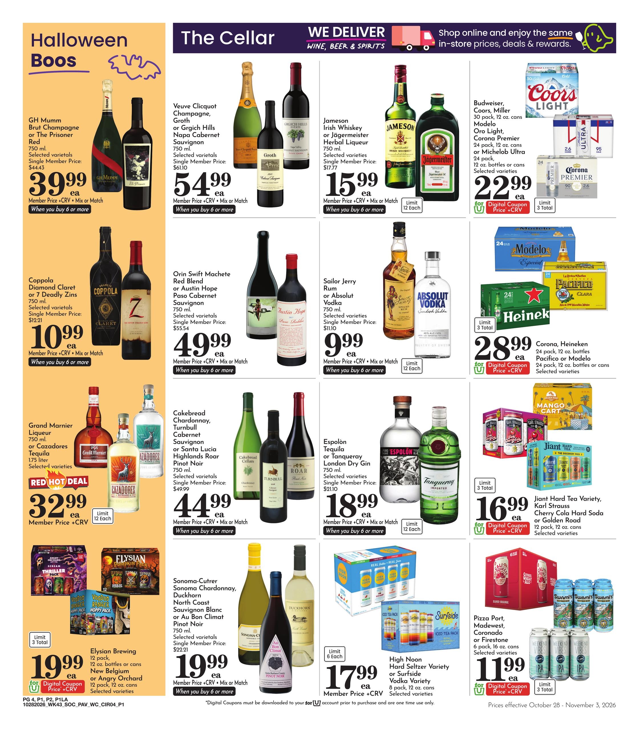 Pavilions (Anaheim Area, CA) Weekly Ad October 28 - November 3, 2026