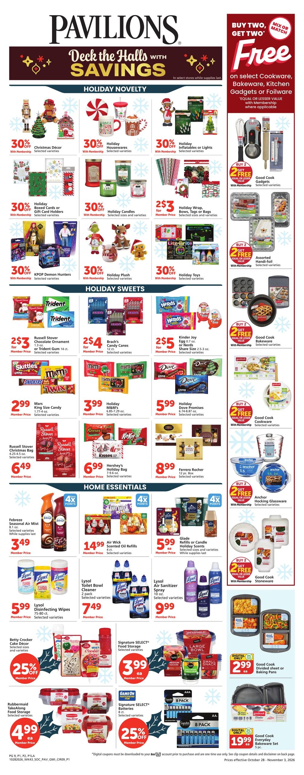 Pavilions (Anaheim Area, CA) Weekly Ad October 28 - November 3, 2026