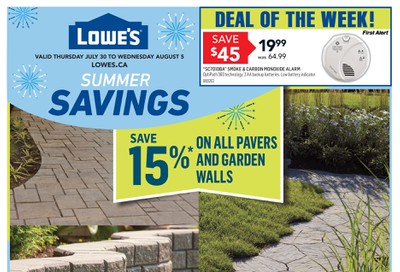 Lowe's Flyer July 30 to August 5