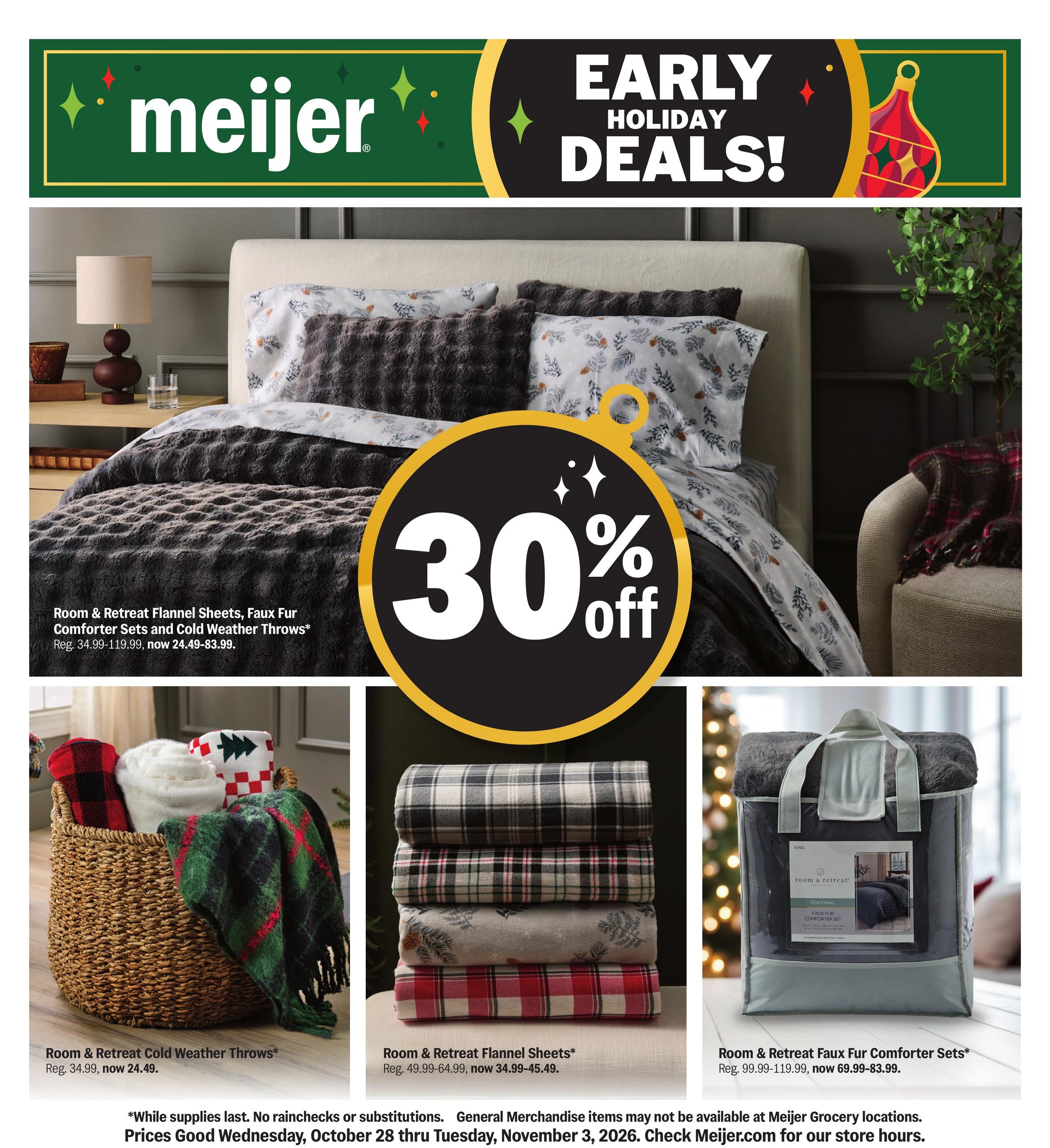 Meijer early holiday deals Weekly Ad October 28 - November 3, 2026