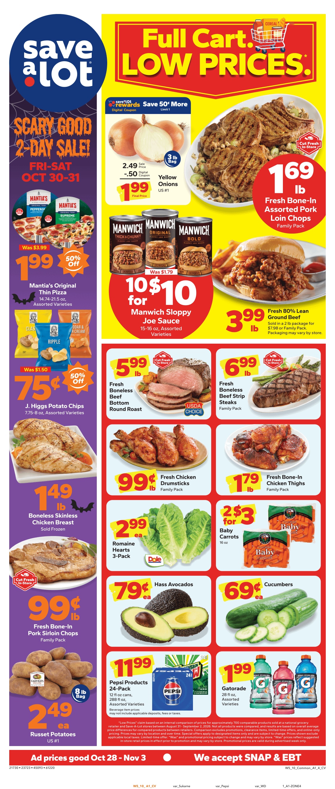 Save a Lot Food Stores (Springfield Area, MA) Weekly Ad October 28 - November 3, 2026