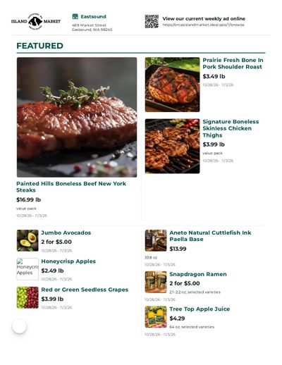 Orcas Island Market Weekly Ad October 28 - November 3, 2026