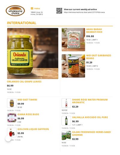 Wholesome Choice Weekly Ad October 28 - November 3, 2026