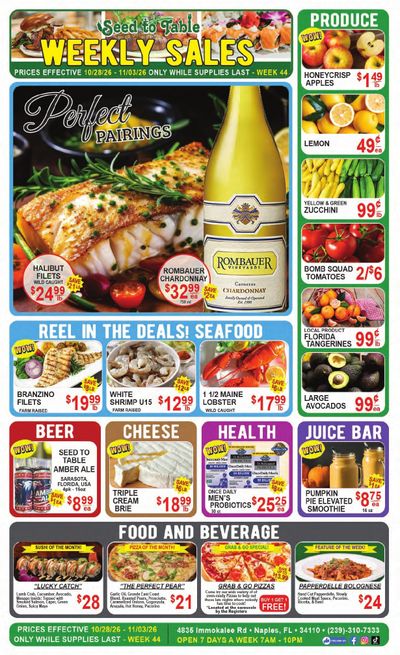 Seed to Table Weekly Ad October 28 - November 3, 2026