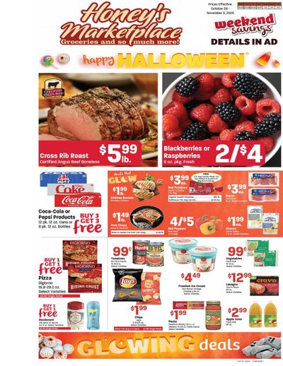 Honey's Marketplace Weekly Ad October 28 - November 3, 2026