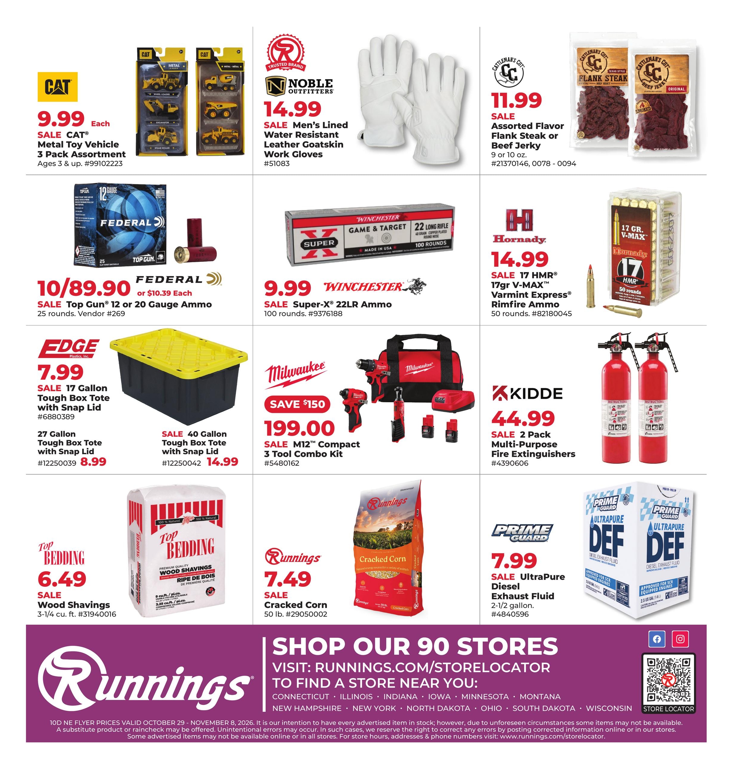 Runnings (Athol Area, MA) Late-Fall Markdowns Weekly Ad October 29 - November 8, 2026